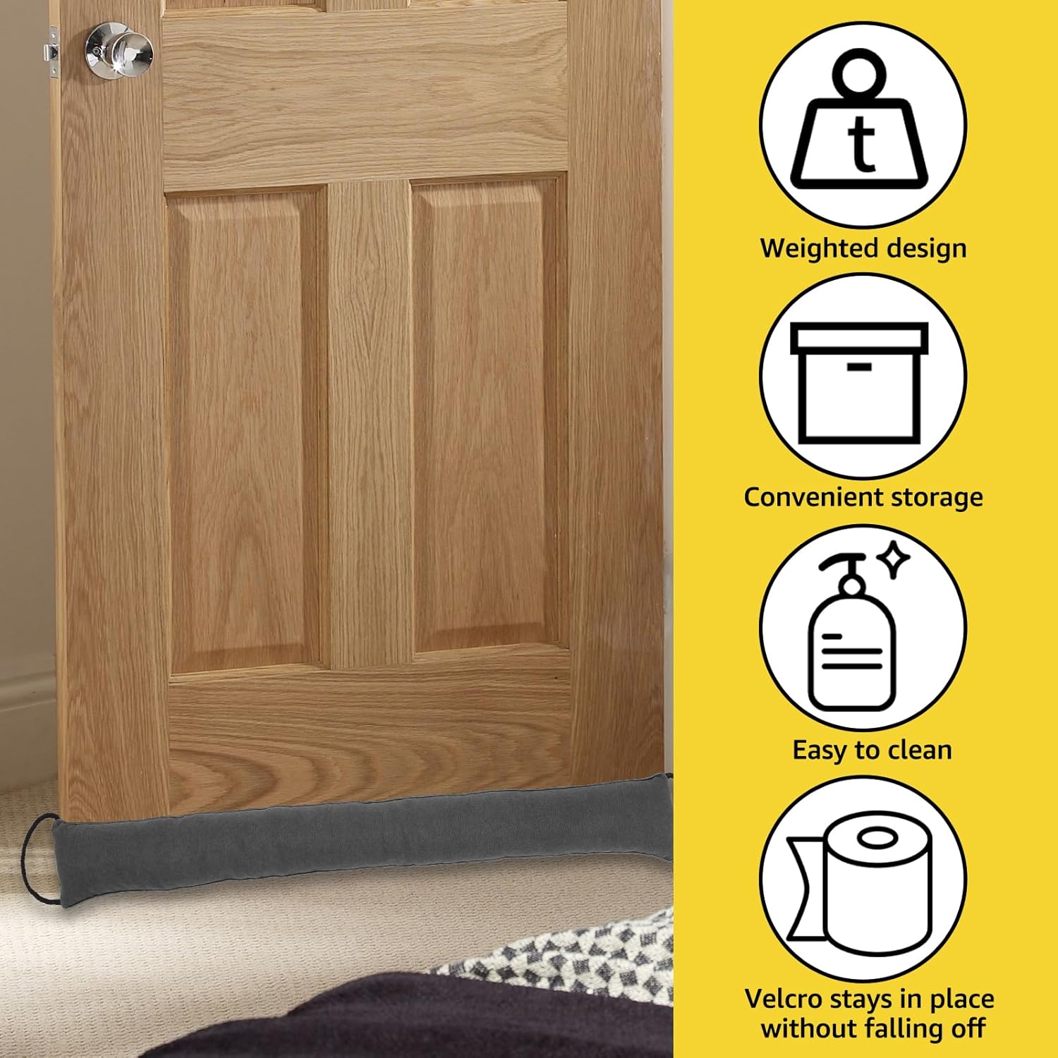 FALESOUL Door Draft Stopper 36 x 4 Heavy Duty Noise Blocker