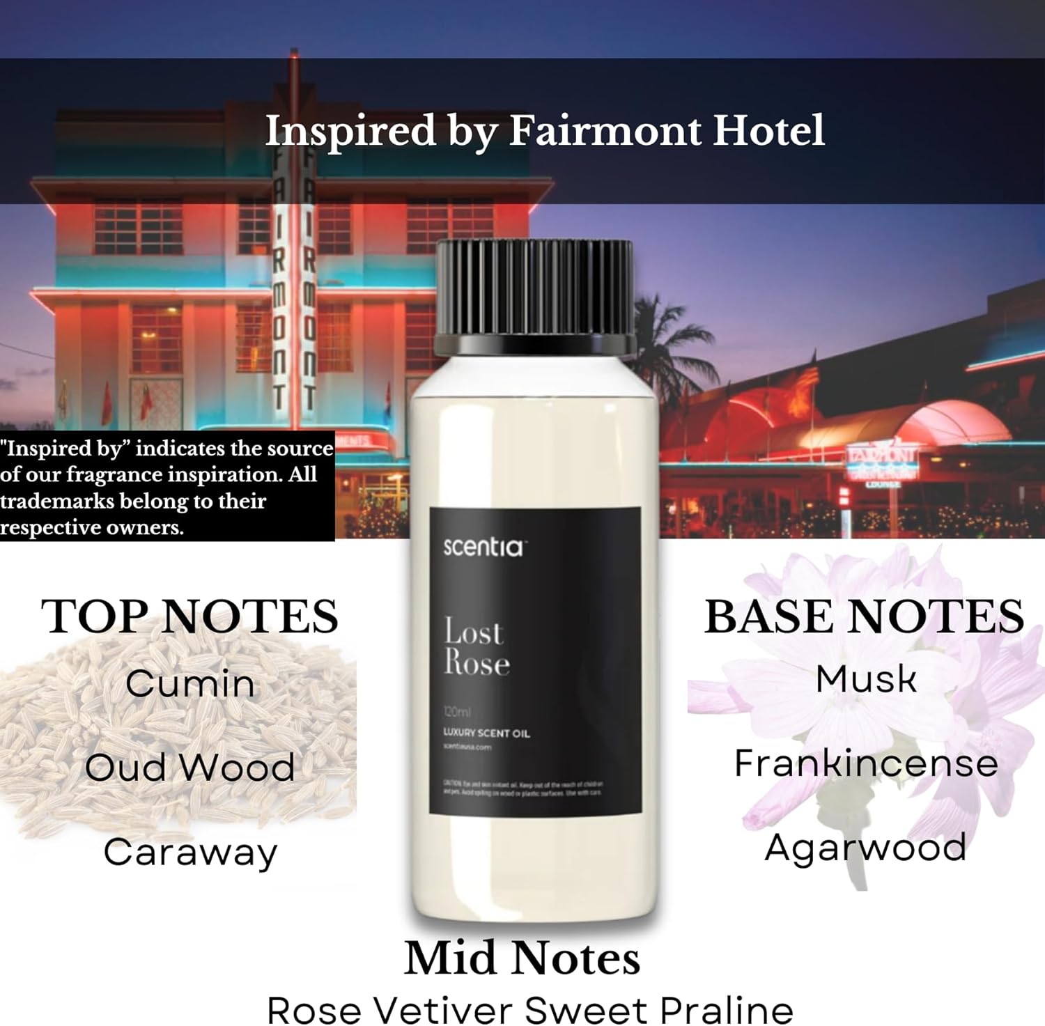 Hotel Diffuser Oil Inspired by Fairmont - Lost Rose 120 mL