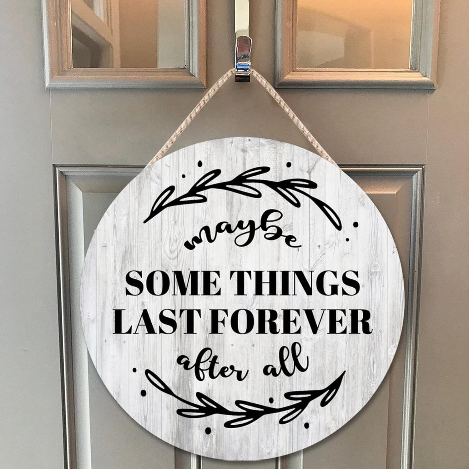Farmhouse Front Door Hanger Funny Wood Sign Decor