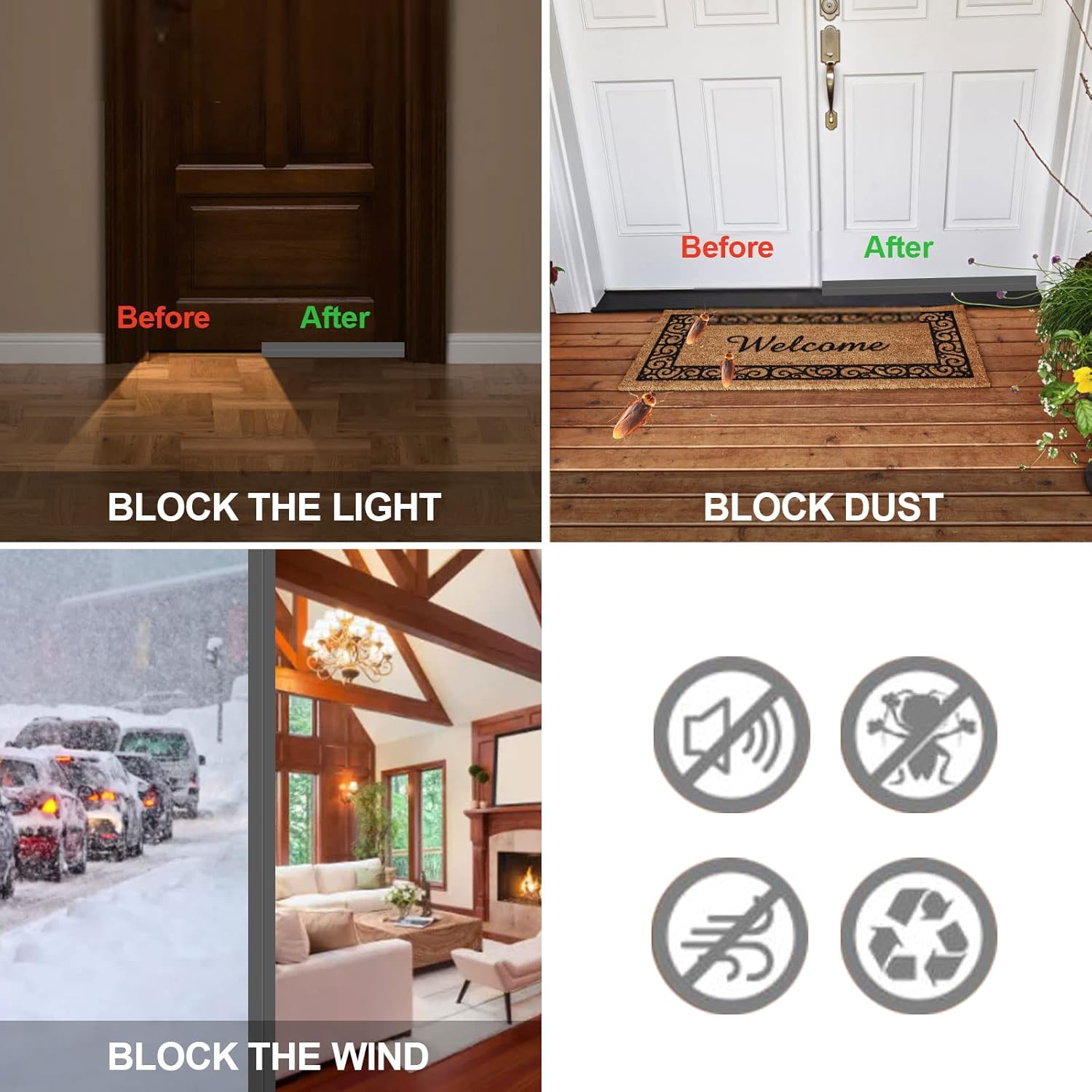Pehoto Door Draft Stopper 39 Inch Insulator
