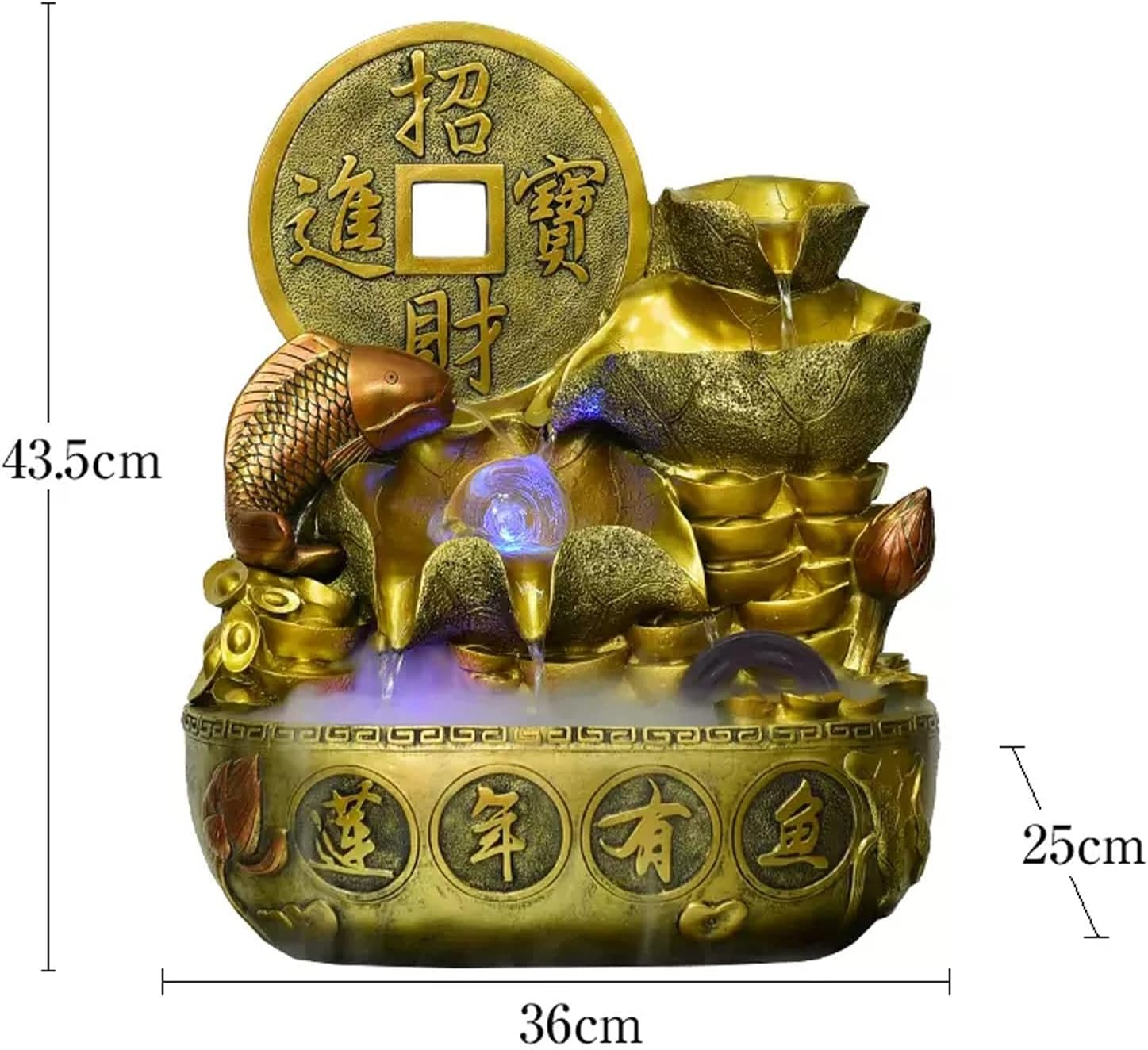 Gold Indoor Fountain for Home and Office Decor