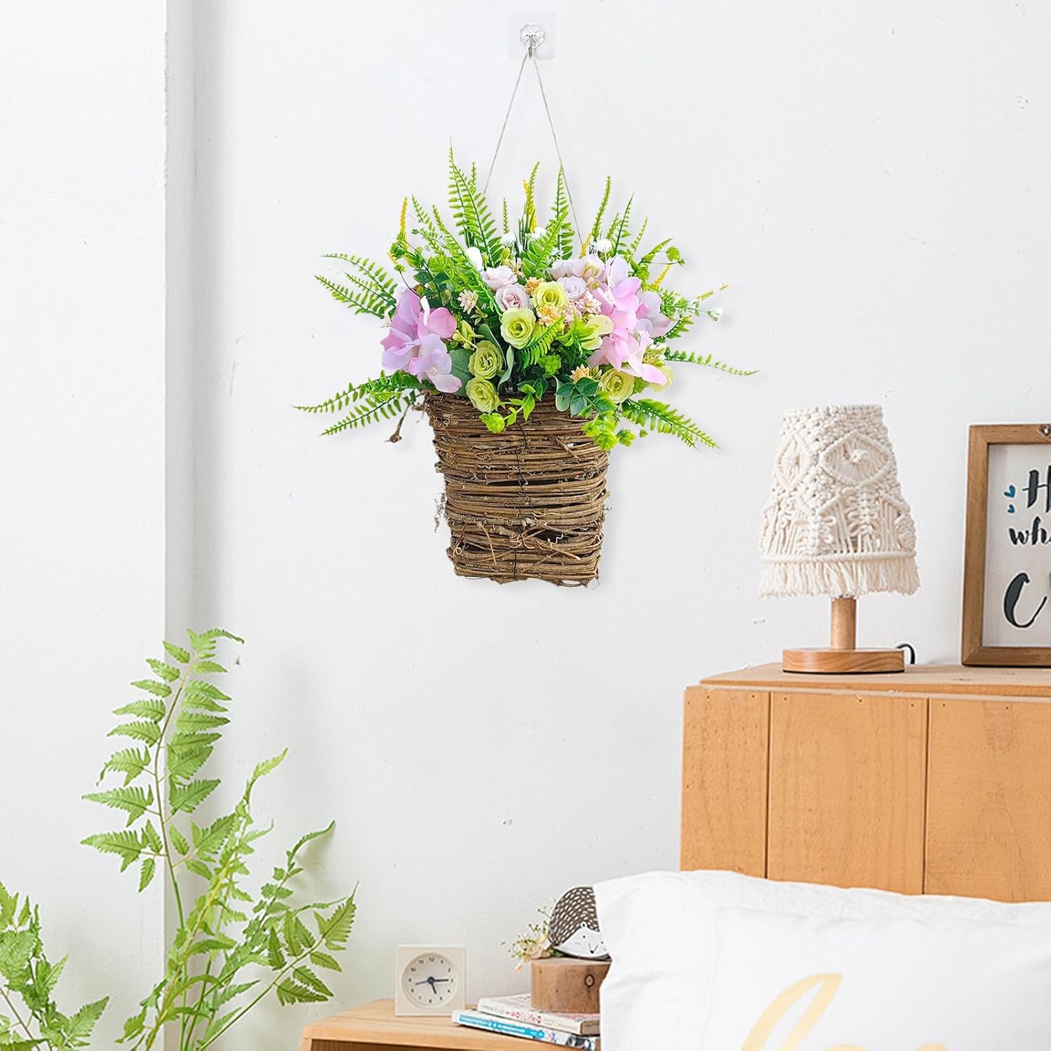 Daisy Wreath Spring Door Decor Basket Wreath