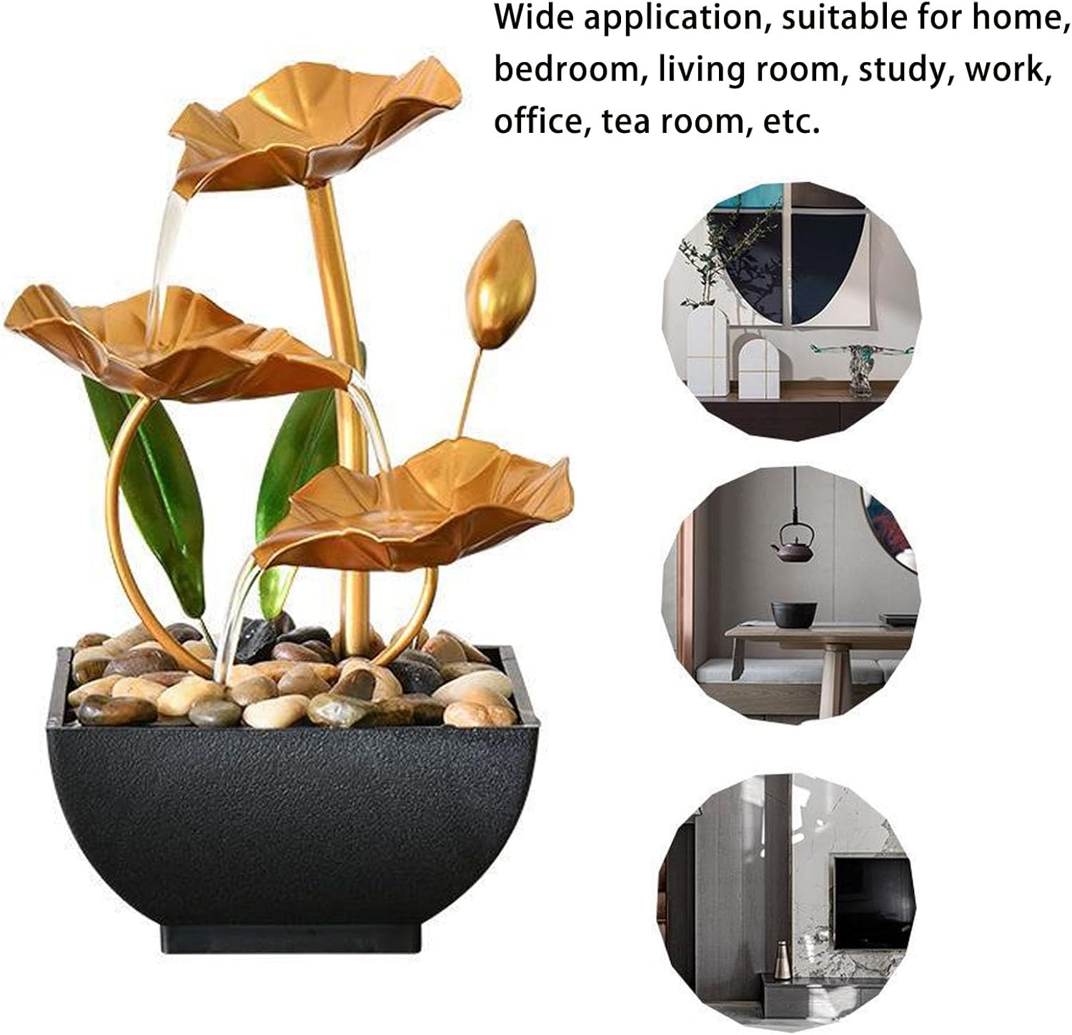 Rwoora Tabletop Ball Fountain Resin Indoor Waterfall