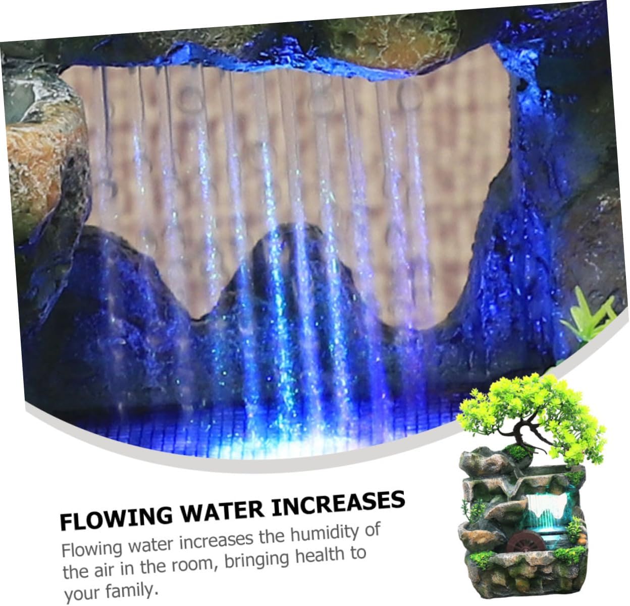 VINTORKY Tabletop Water Fountain for Home Decor