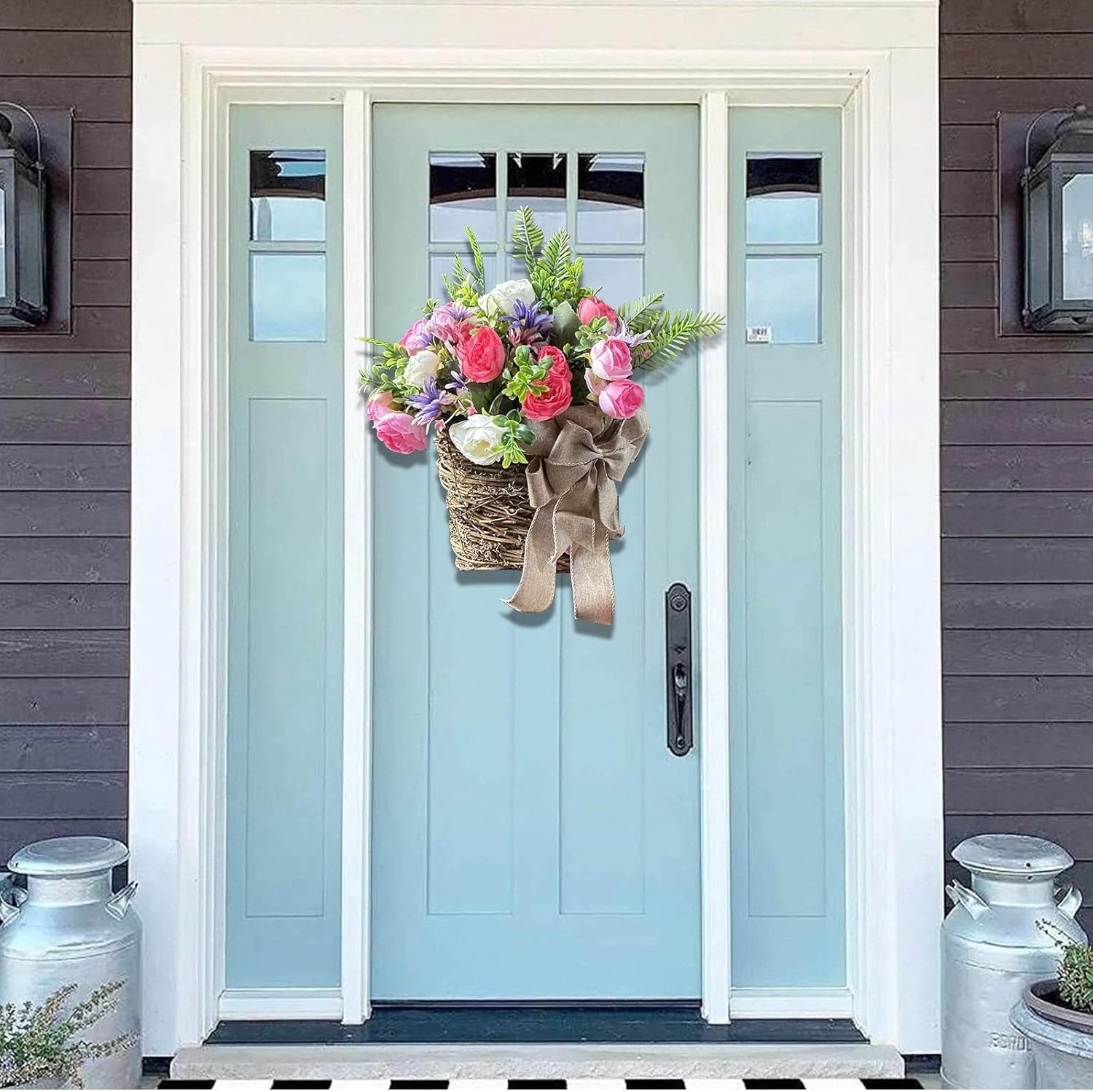 HELLORSO Peony Door Wreath Spring Summer Decor