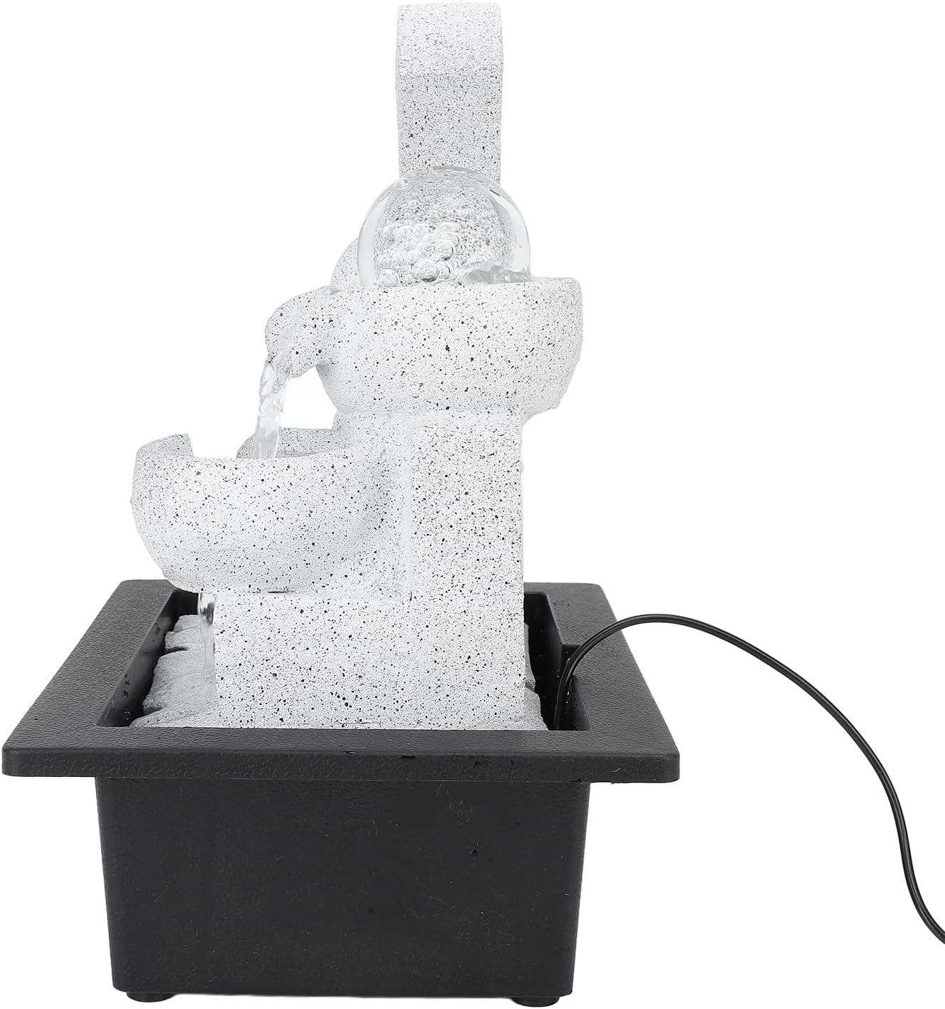 Tabletop Fountain with Multicolor LED Lights USB Powered