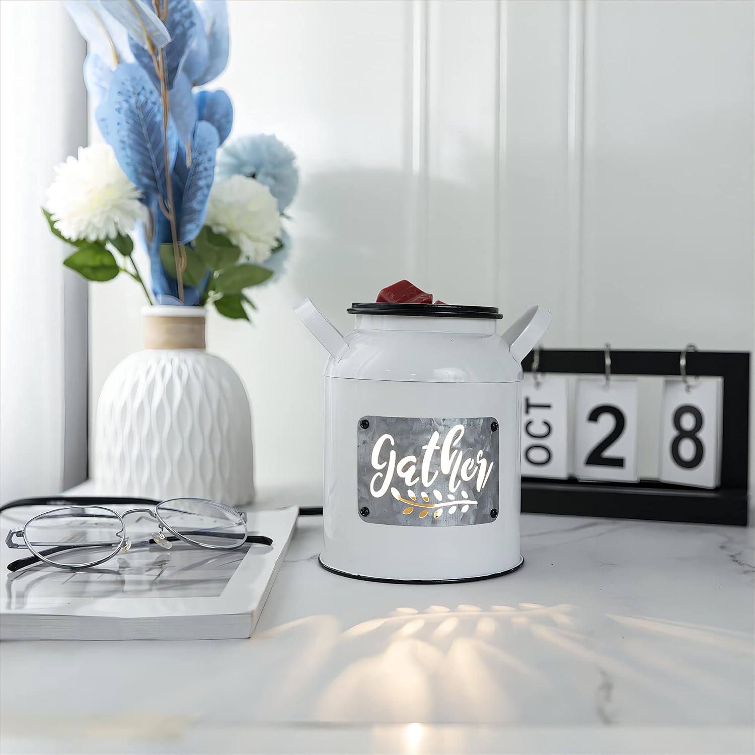 Rustic Farmhouse Wax Warmer with Milk Jug Design