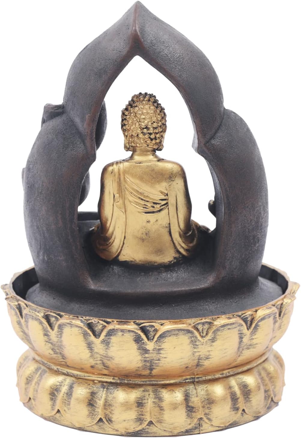 11 Inch Gold Buddha Tabletop Fountain with LED Light