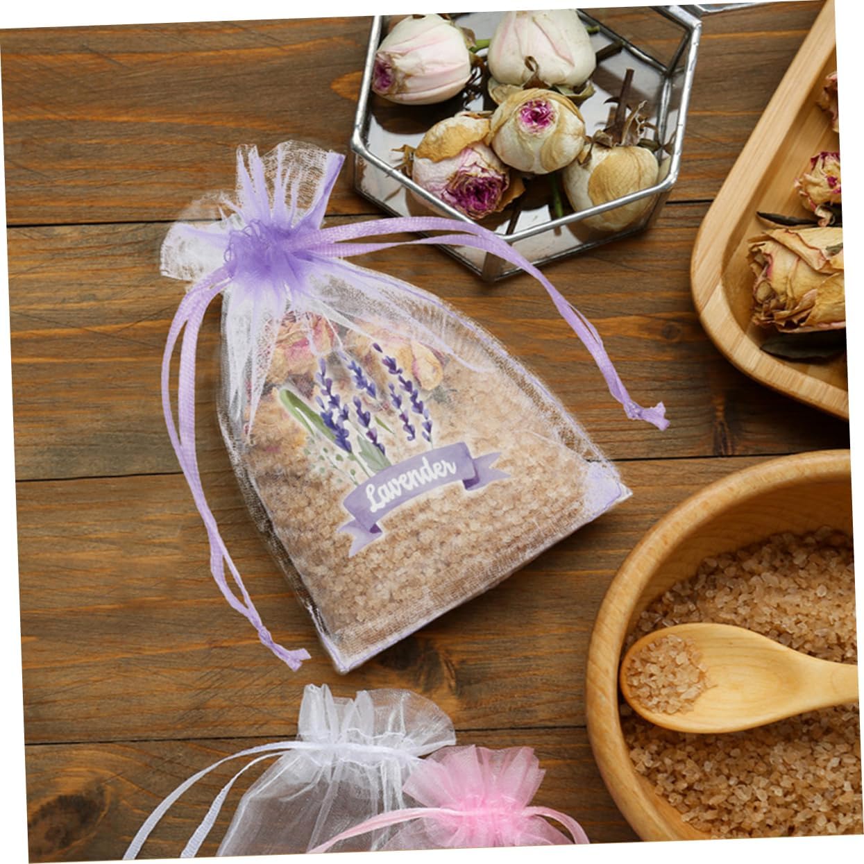 Wakauto 10pcs Drawstring Spice Bag Empty Sachet Bags for Dried Lavender