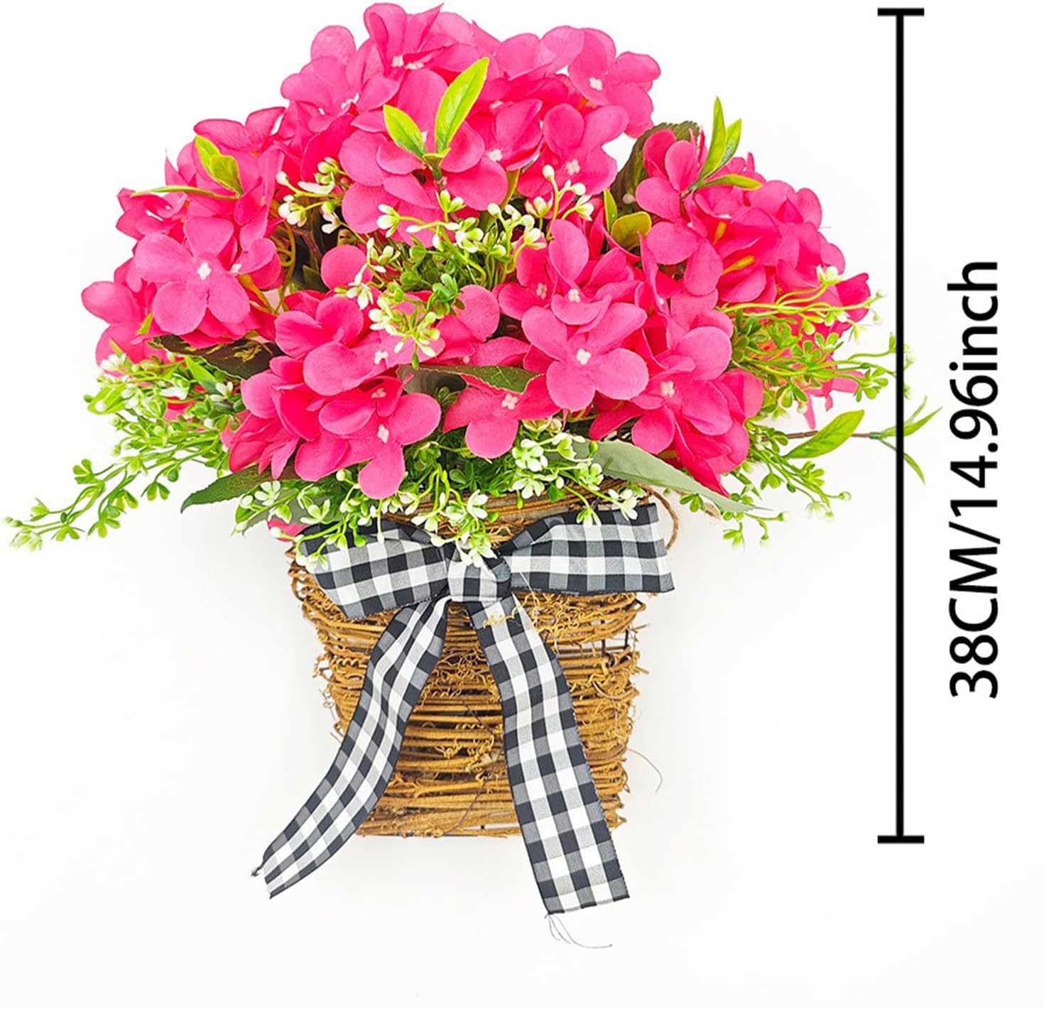 Artificial Geranium Door Wreath Basket Decor