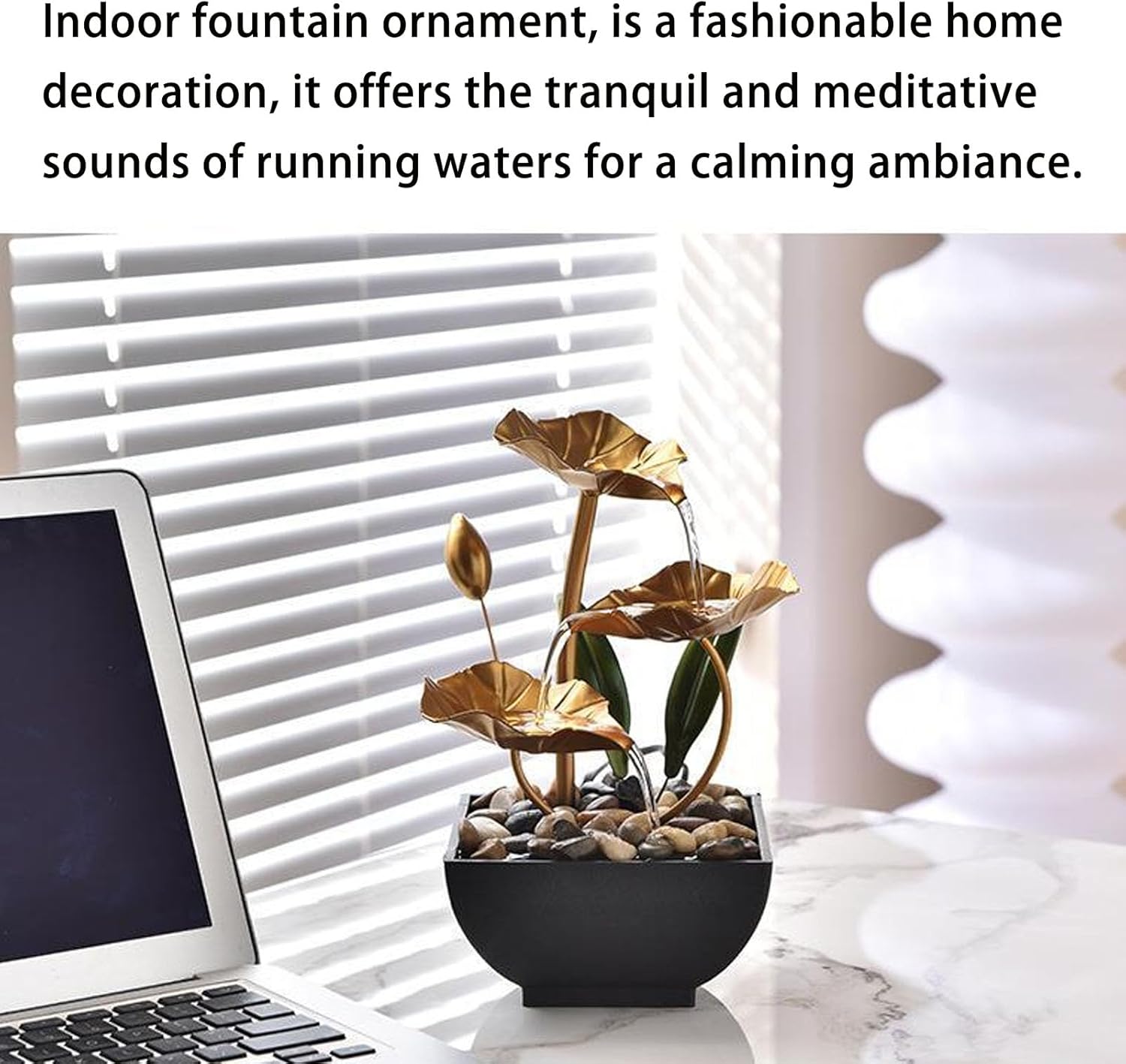 Rwoora Tabletop Ball Fountain Resin Indoor Waterfall
