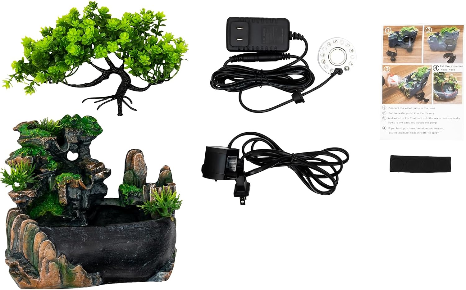 Elegant LED Water Fountain with Humidifier and Pump