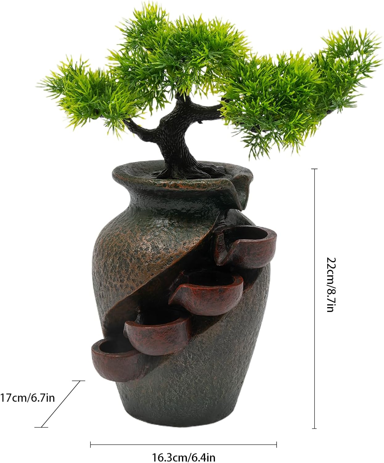OUKANING 4 Level Tabletop Water Fountain