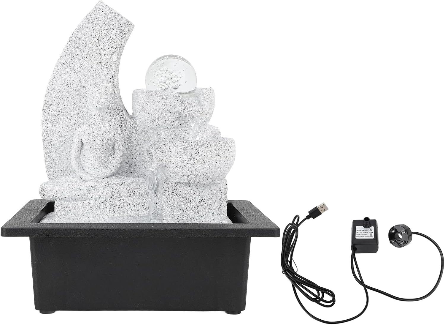 Tabletop Fountain with Multicolor LED Lights USB Powered