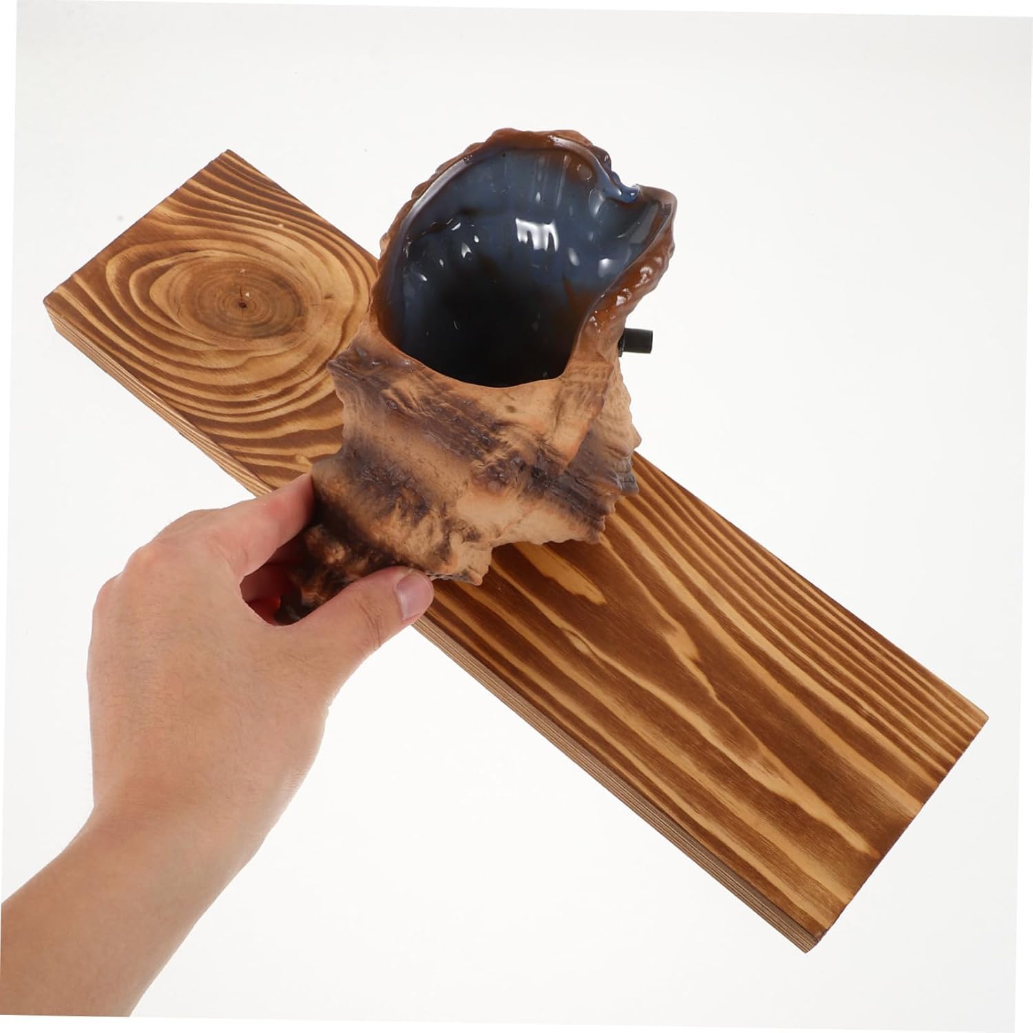 LIFKICH Decorative Tabletop Fountain with Heavy Duty Pump Sea Conch Style Water Feature for Garden and Home