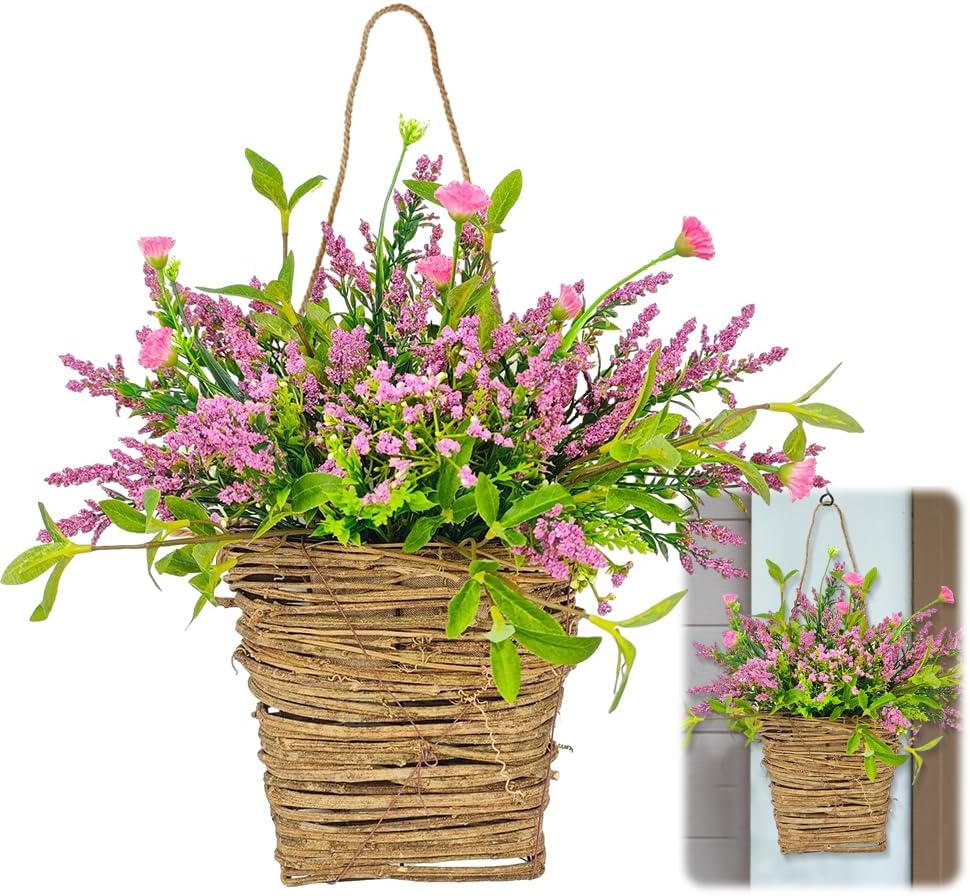 Cream Hydrangea Door Wreath Basket Hanger Decor