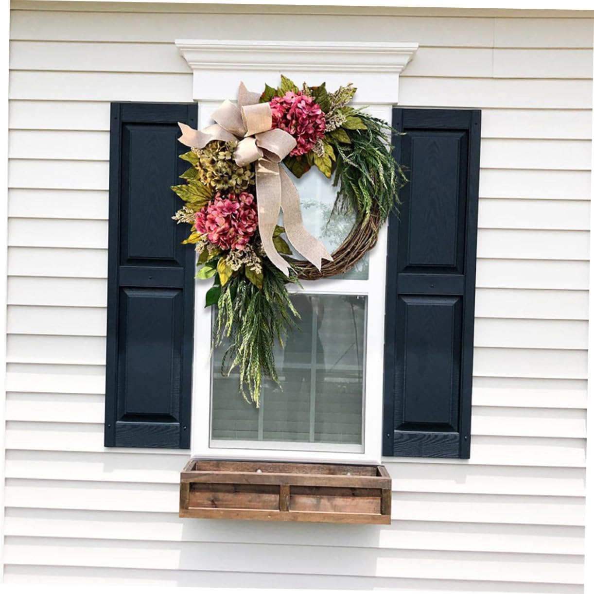 Simulated Hydrangea Wreath Front Door Decor