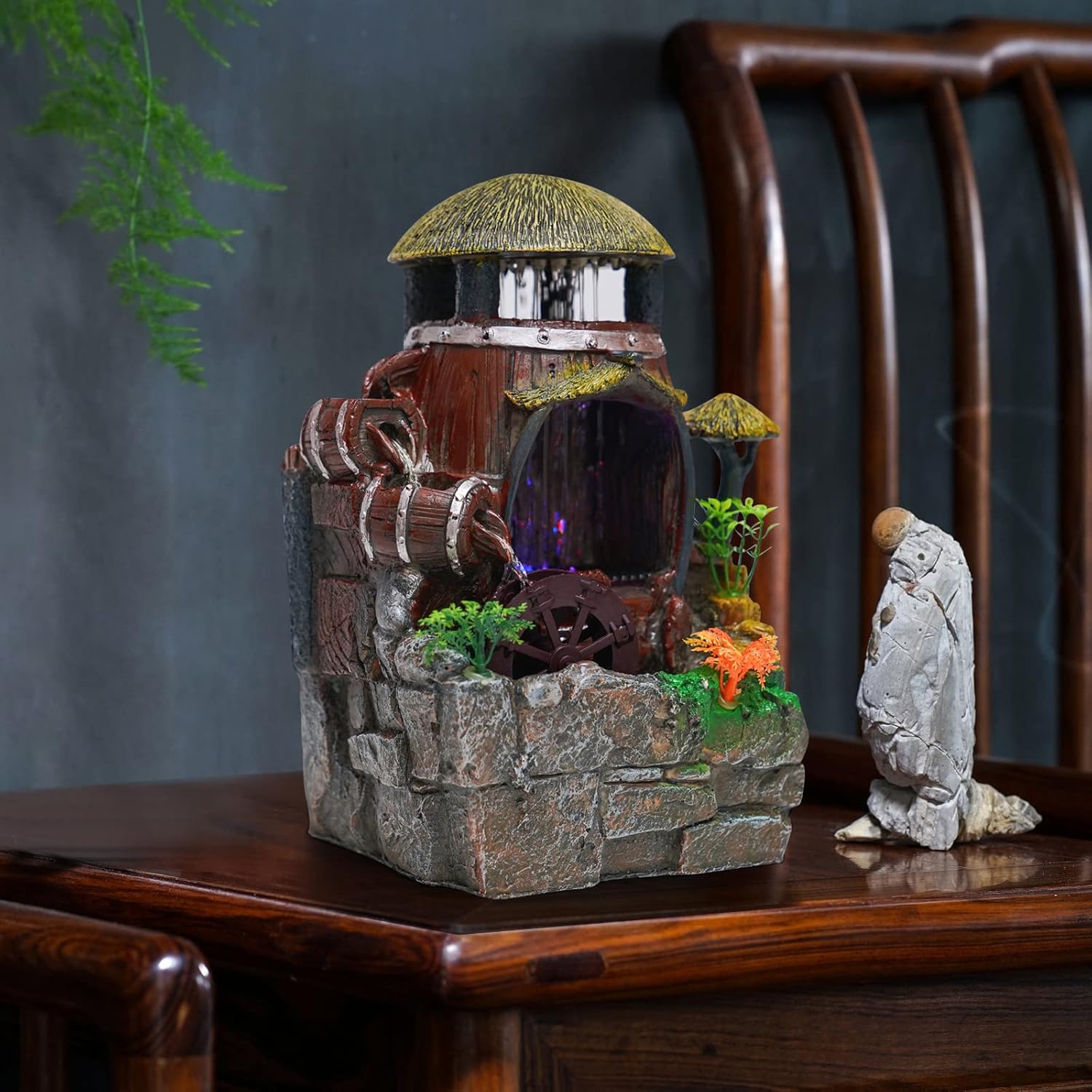 Tabletop Water Garden Zen Fountain with LED Light