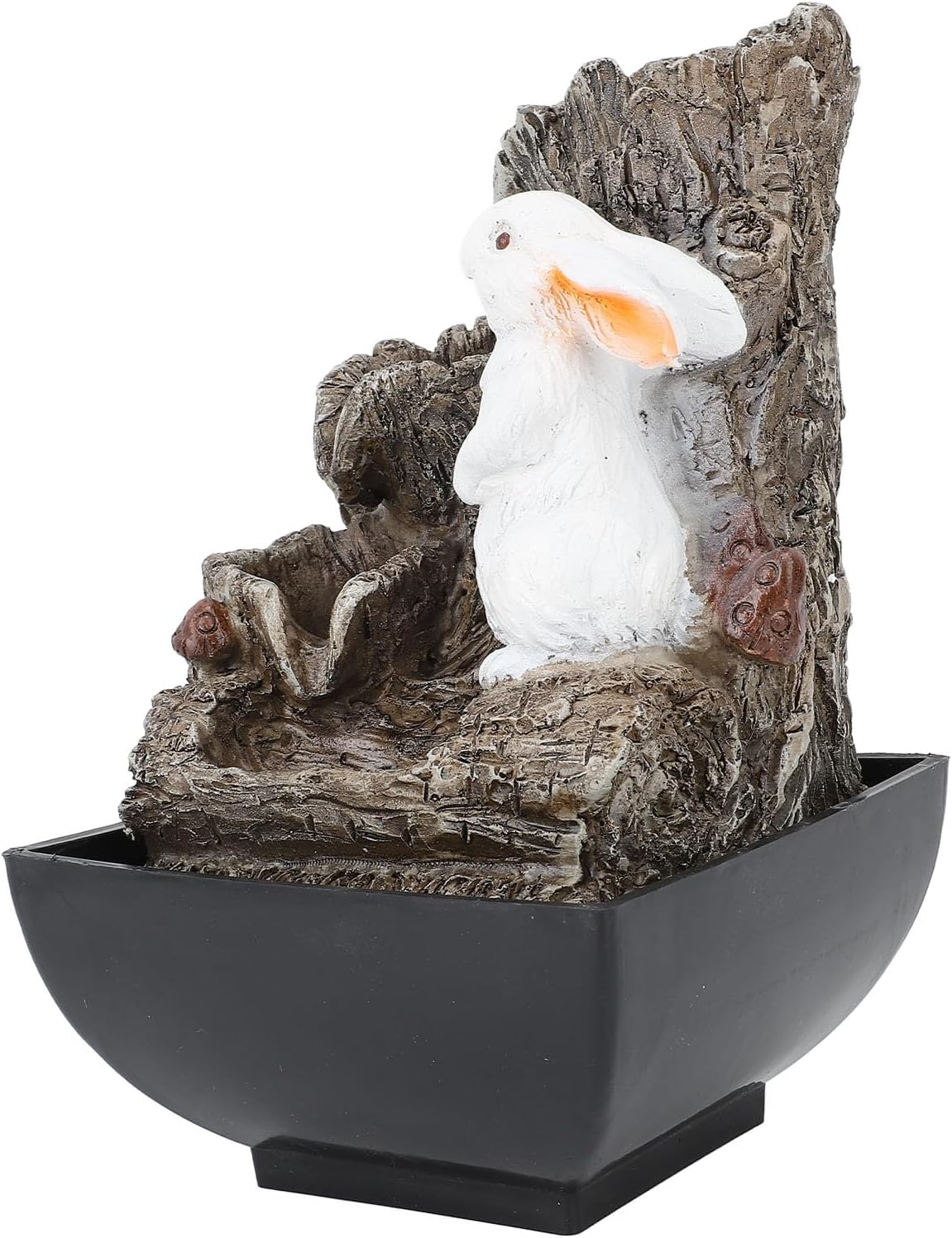 Bunny Tabletop Fountain with LED Lights and Quiet Pump