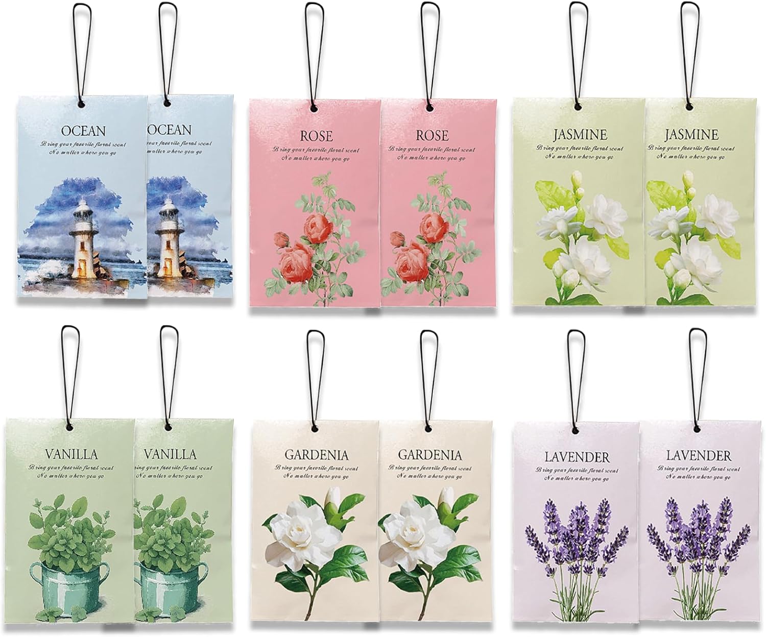 12 Pcs Flower Scented Sachets for Drawers Closets Air Freshener