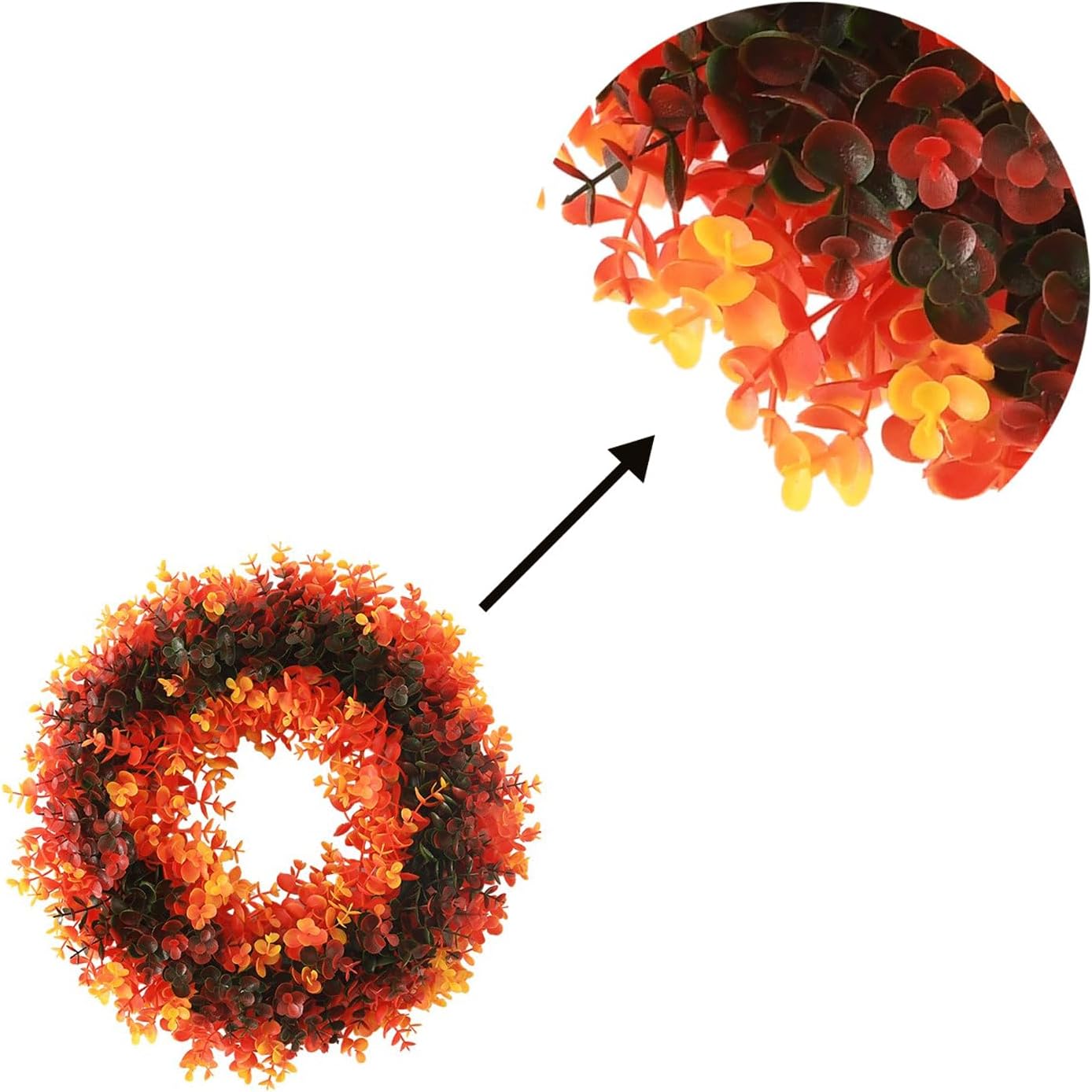 ROSELUO Colorful Plastic Wreath 16x16 Inches Front Door Decor