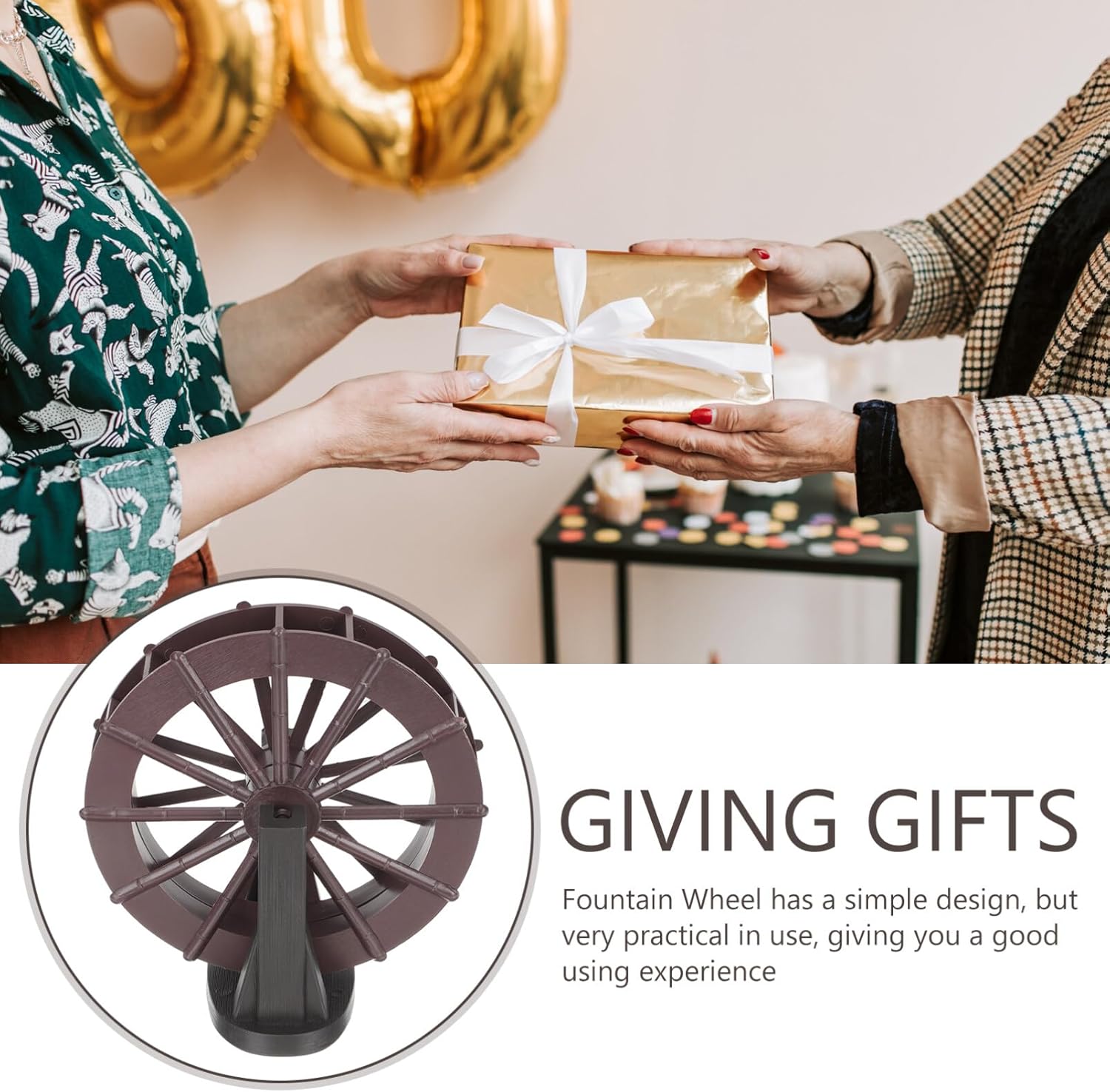 Luxshiny Mini Water Wheel - Decorative Indoor Fountain Accessory