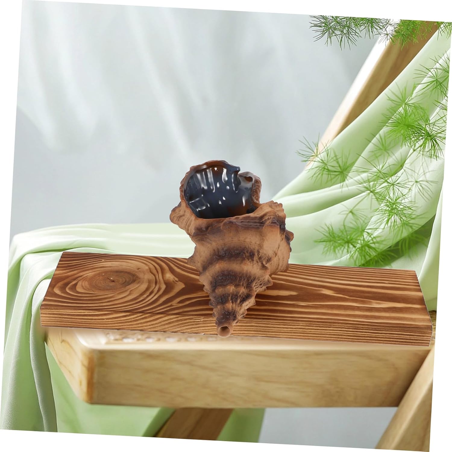 PRETYZOOM Tabletop Water Fountain with Sea Conch Pump for Home Garden Fish Tank Decor