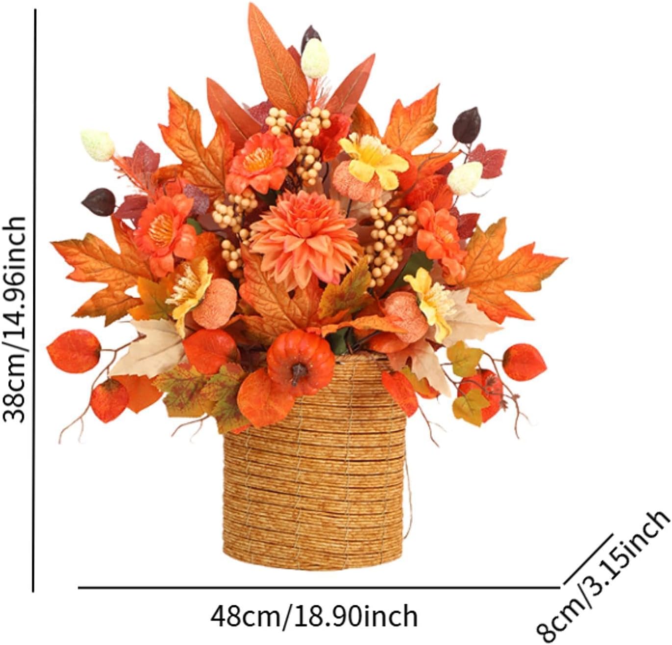 FytStycale Fall Wreath Door Hanger Basket Decoration