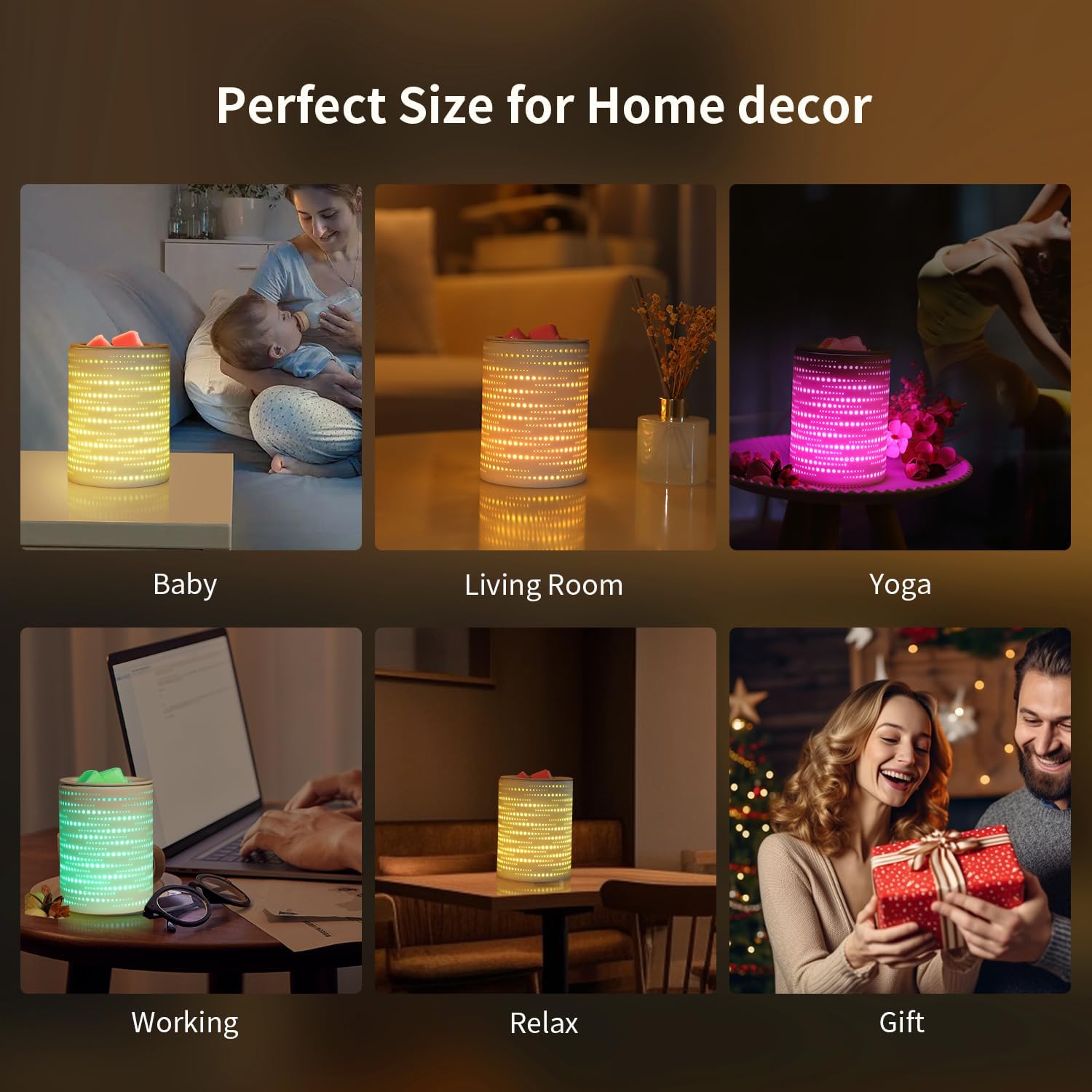 Wax Melt Warmer Ceramic Oil Burner with Timer and LED Color Changing