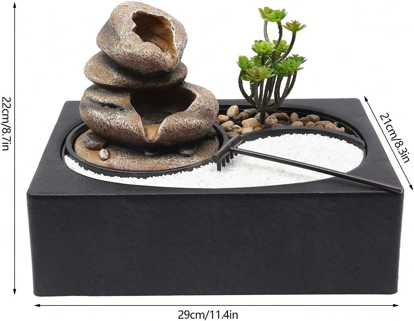 114x83x87in Tabletop Water Fountain with LED Light