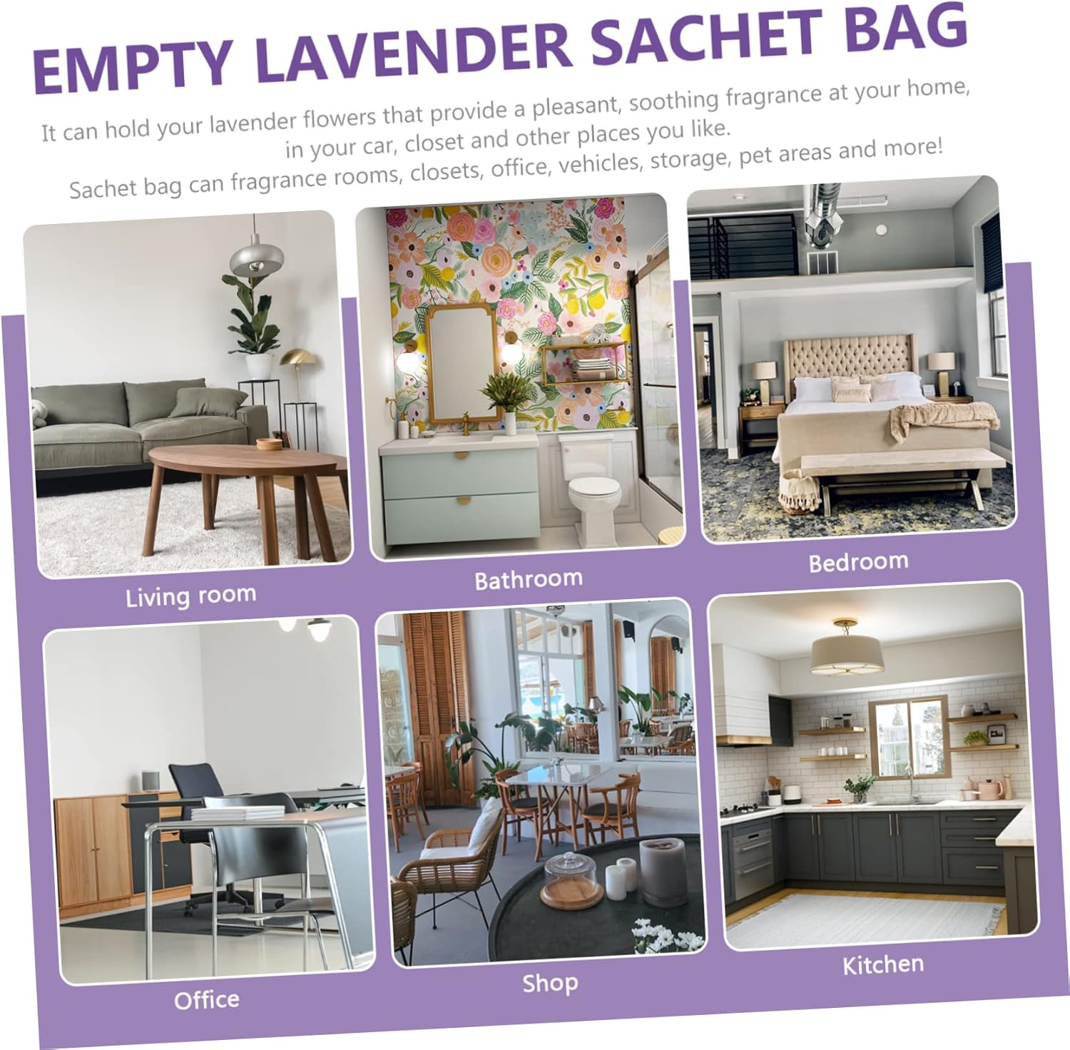 Cabilock 10Pcs Lavender Sachet Bags with Drawstring