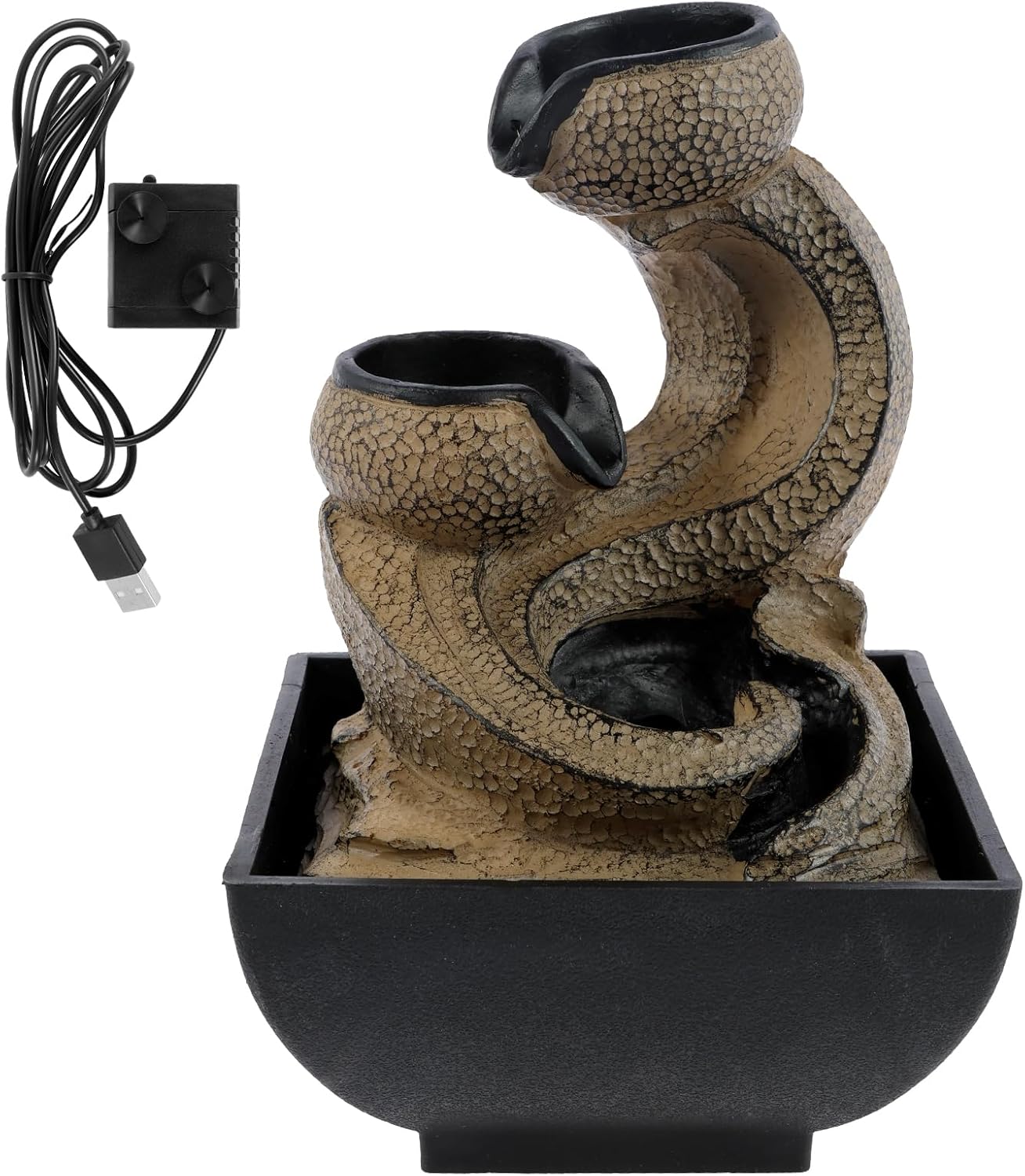 Modern Resin Tabletop Water Fountain for Indoor Relaxation
