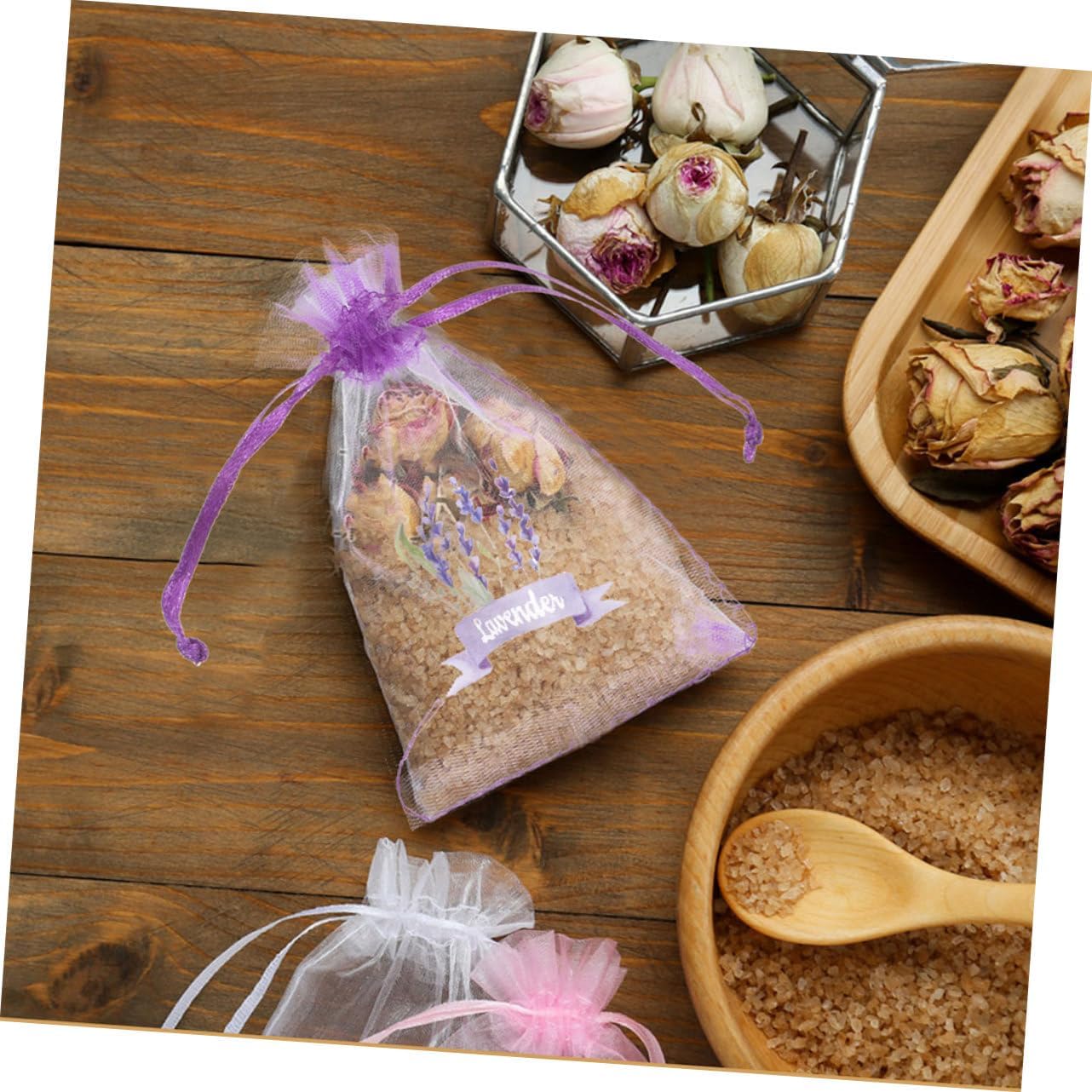 Wakauto 20pcs Lavender Drawstring Sachets for Herbs Spices and Home Decor