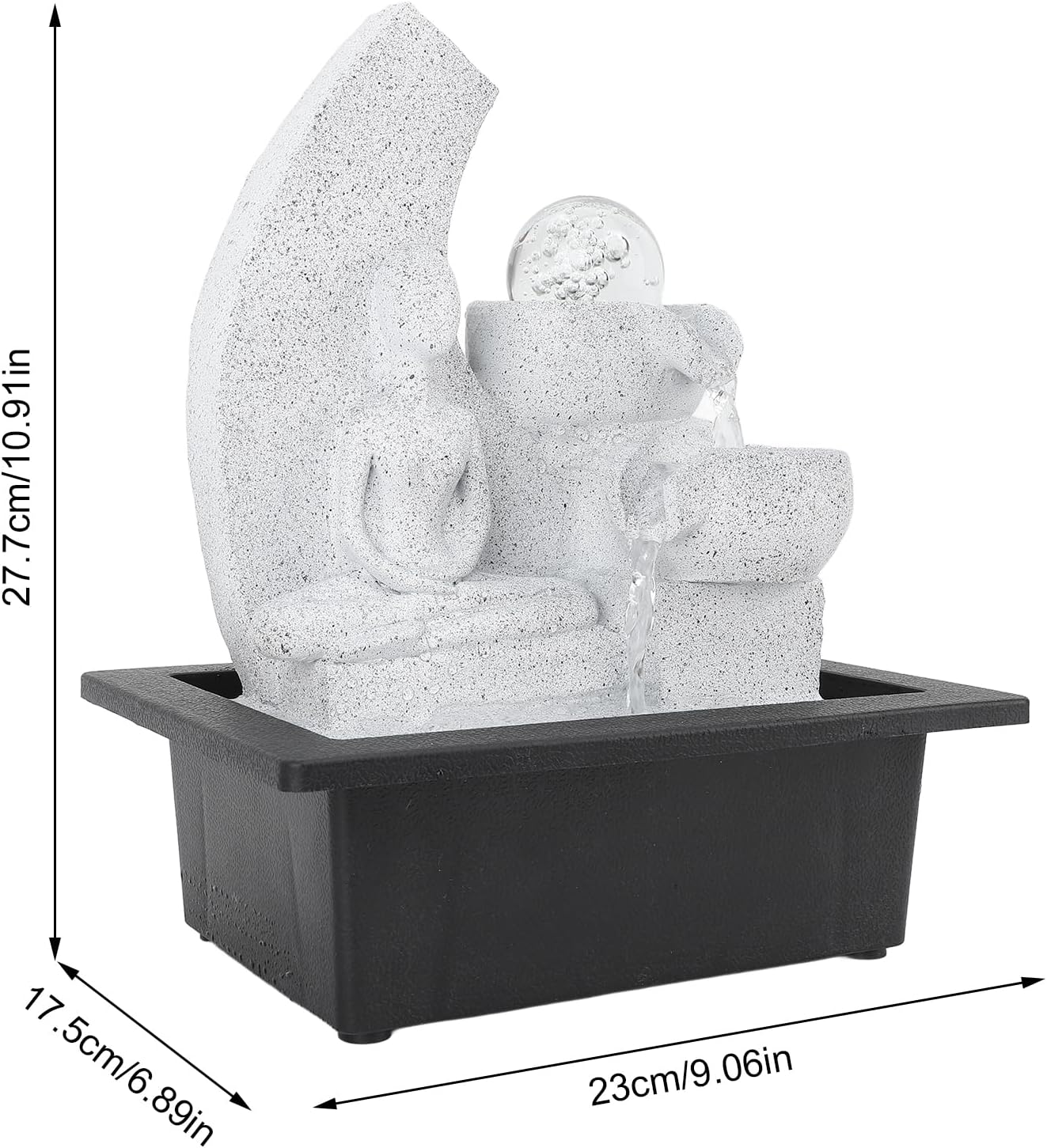 Tabletop Fountain with Multicolor LED Lights USB Powered