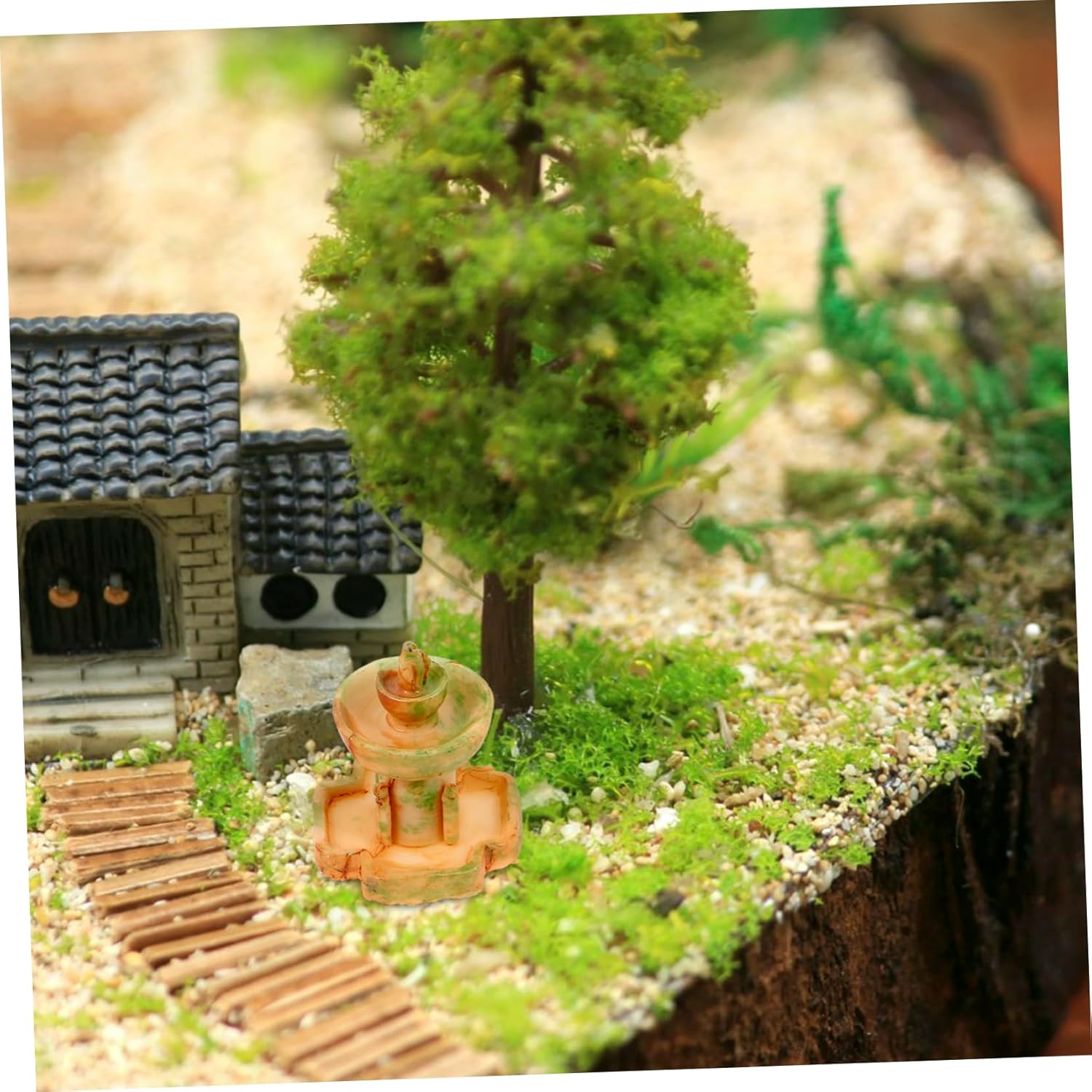 Hemoton 3Pcs Miniature Resin Tabletop Fountain Decoration