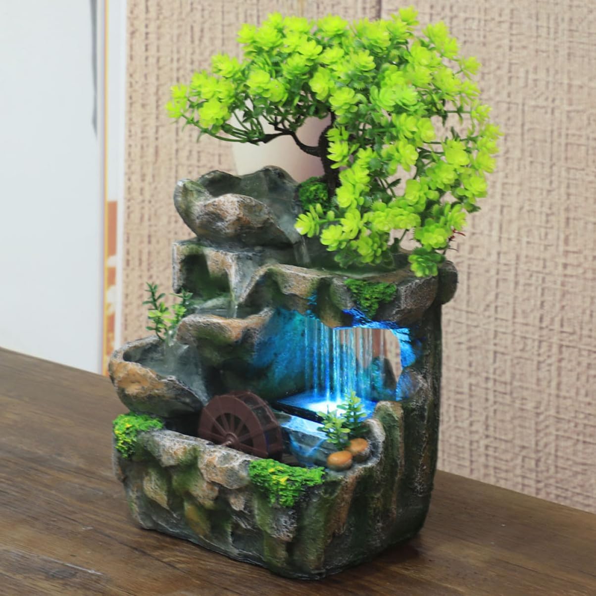 RORPOIR Decorative Tabletop Waterfall Fountain for Home and Office