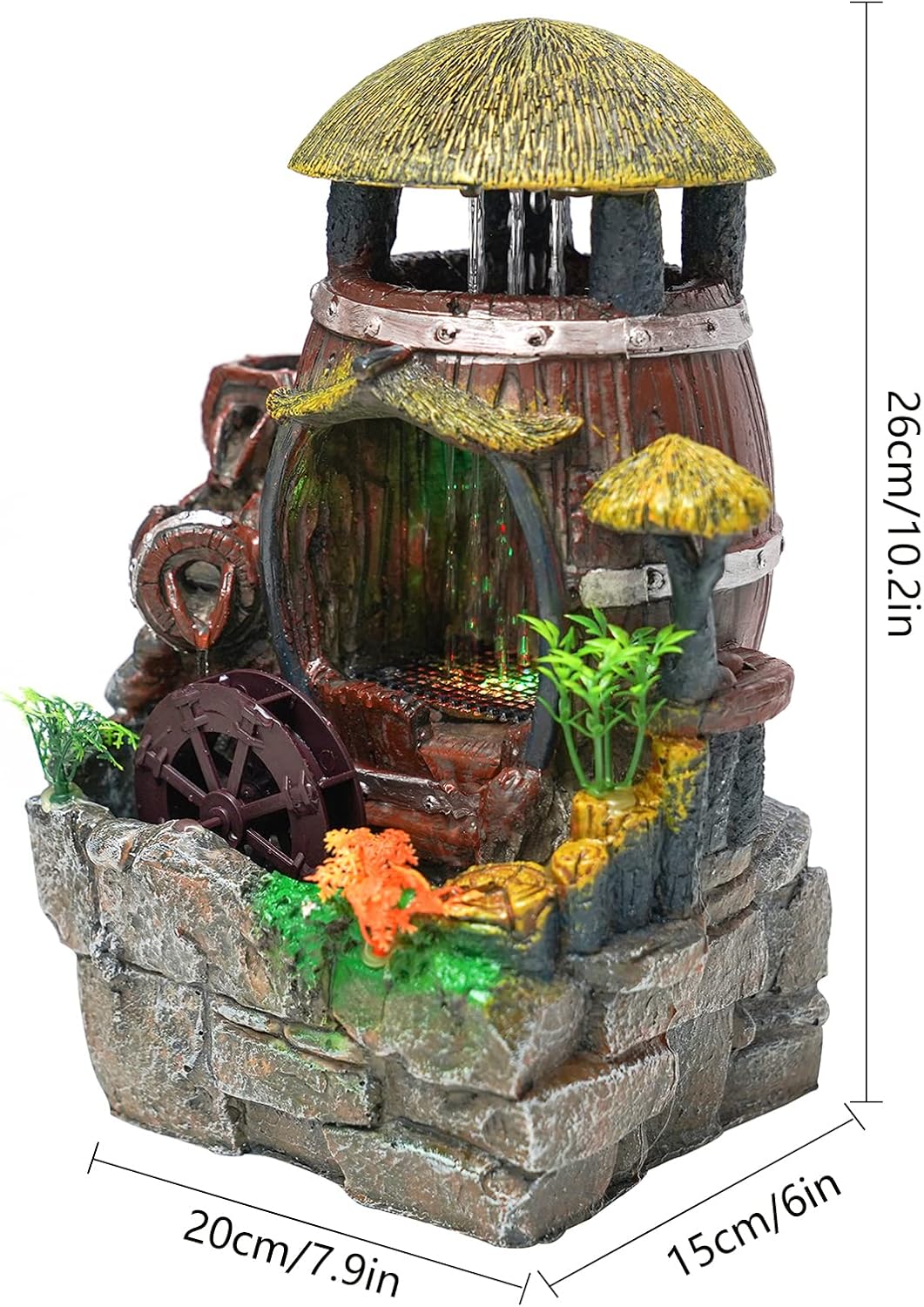 Tabletop Water Garden Zen Fountain with LED Light