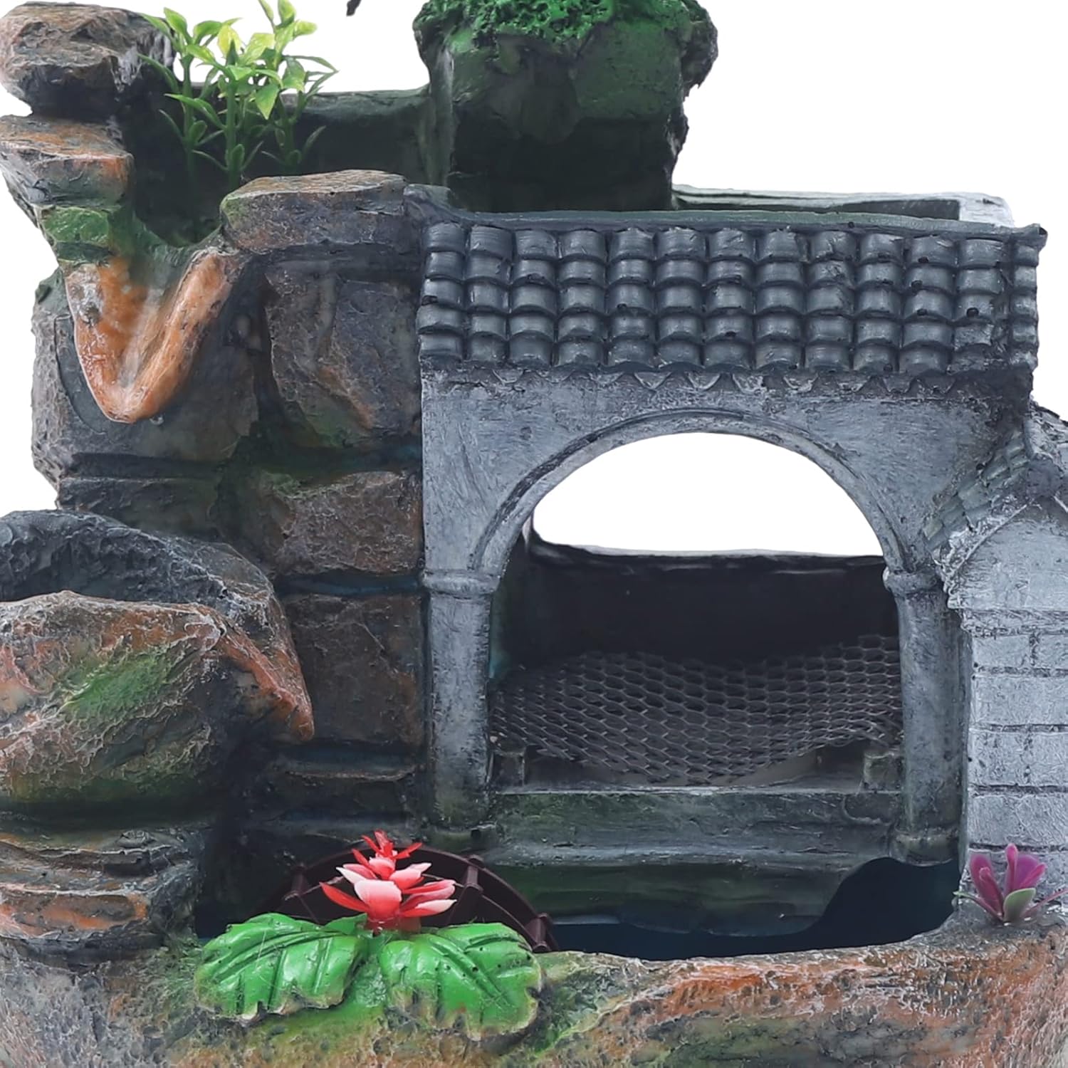 LED Desktop Waterfall Fountain with Mist for Home Office Bedroom Hotel Decoration