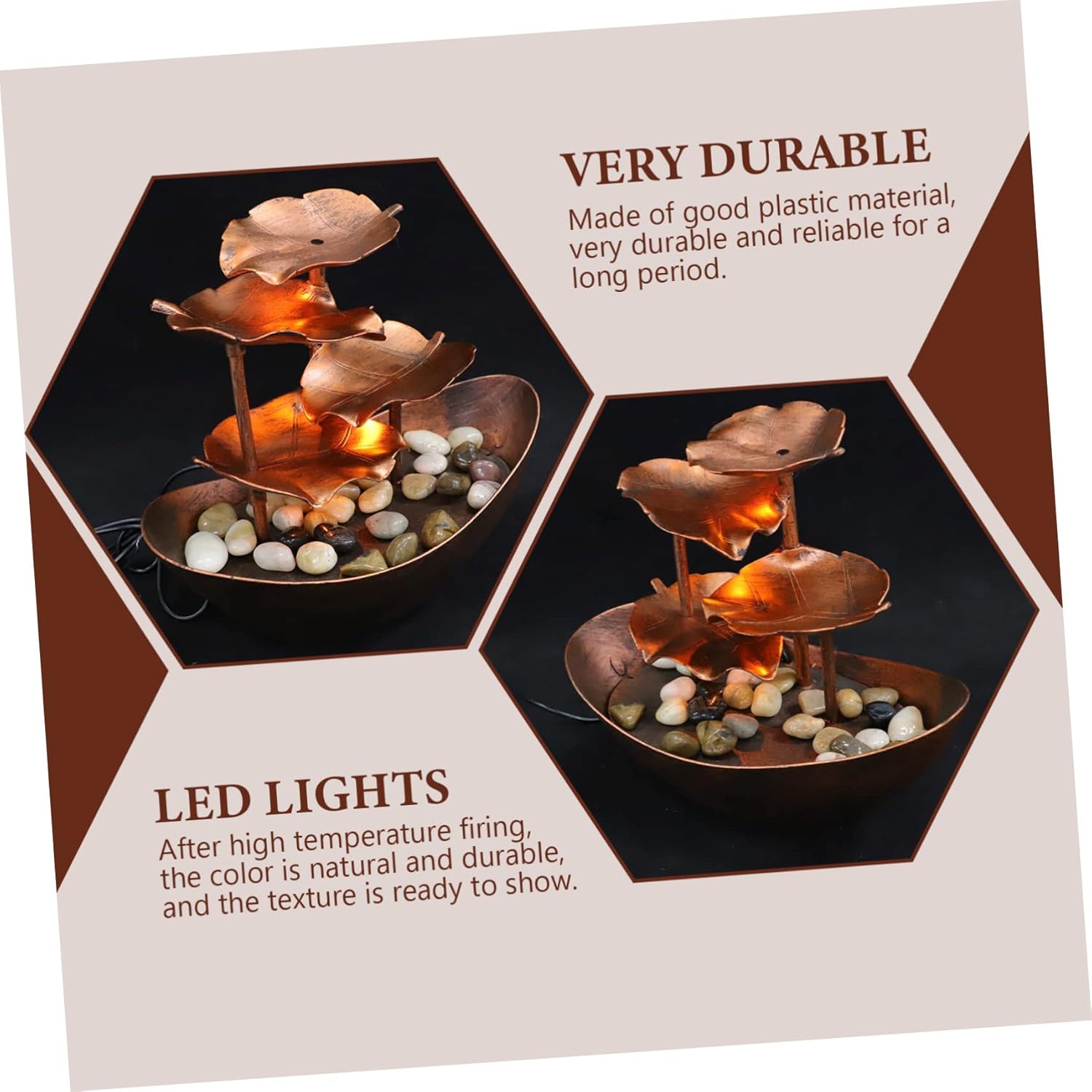 PRETYZOOM Desktop Waterfall Fountain Decor