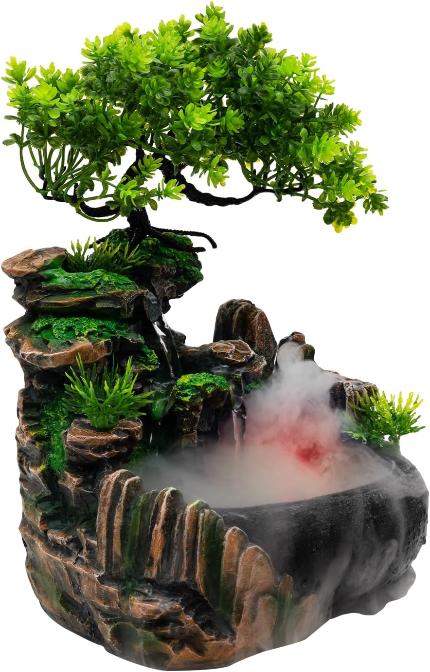 Elegant LED Water Fountain with Humidifier and Pump