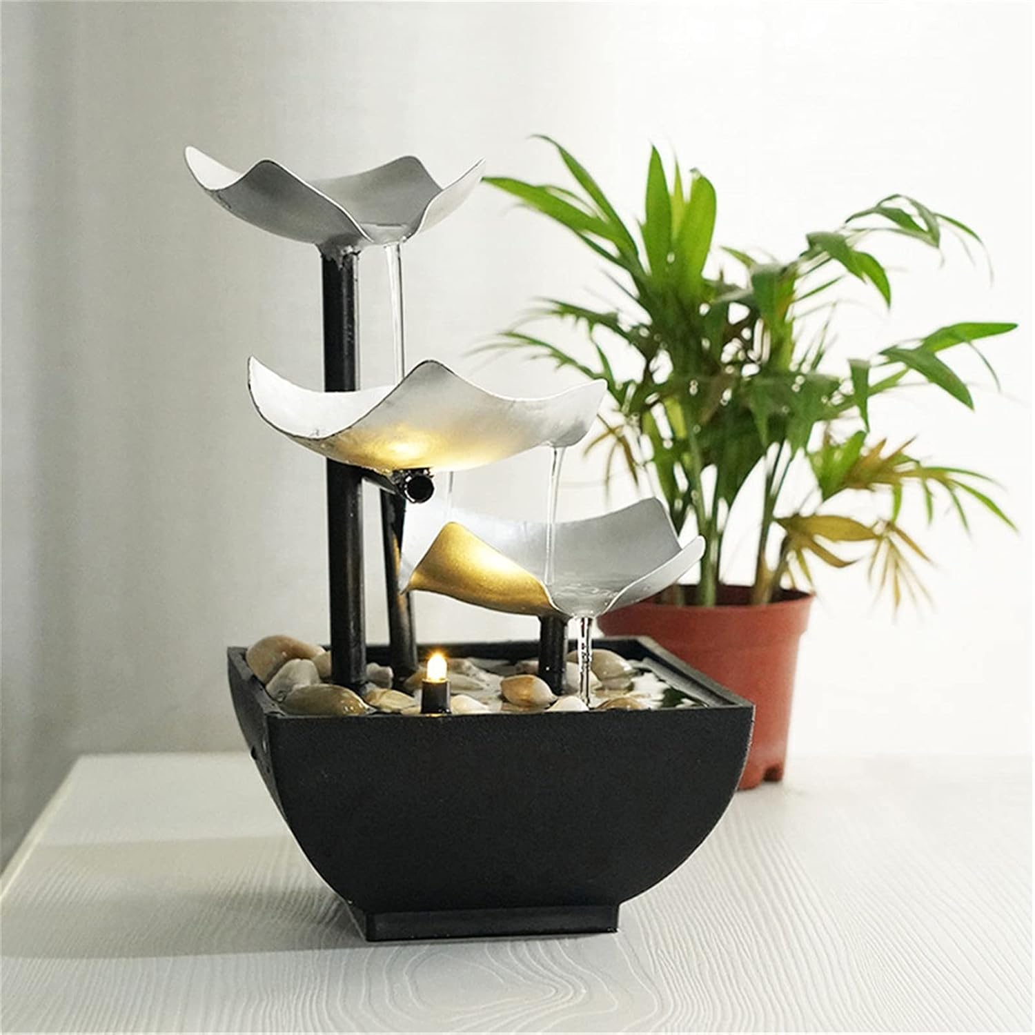 Elegant 3-Story Tabletop Fountain with Durable Design