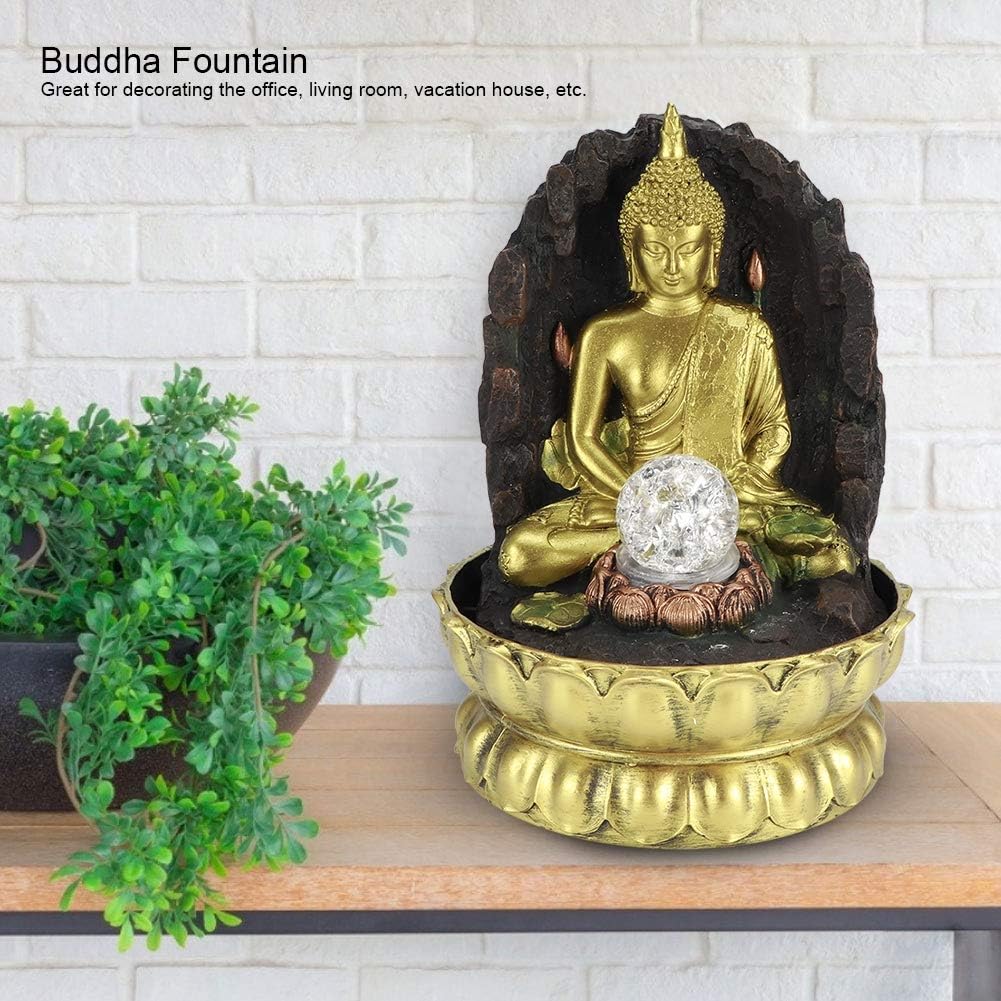 Luocute Buddha Fountain with LED Lights and Quiet Pump