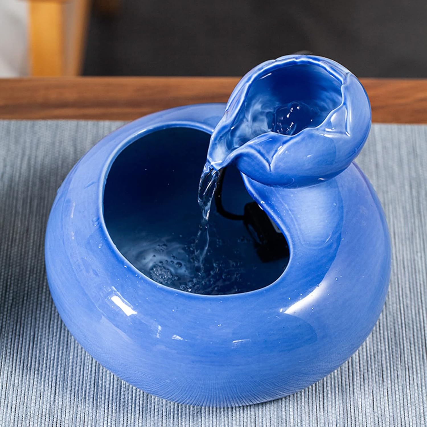 Zen Tabletop Water Fountain Indoor Outdoor Ceramic Decor