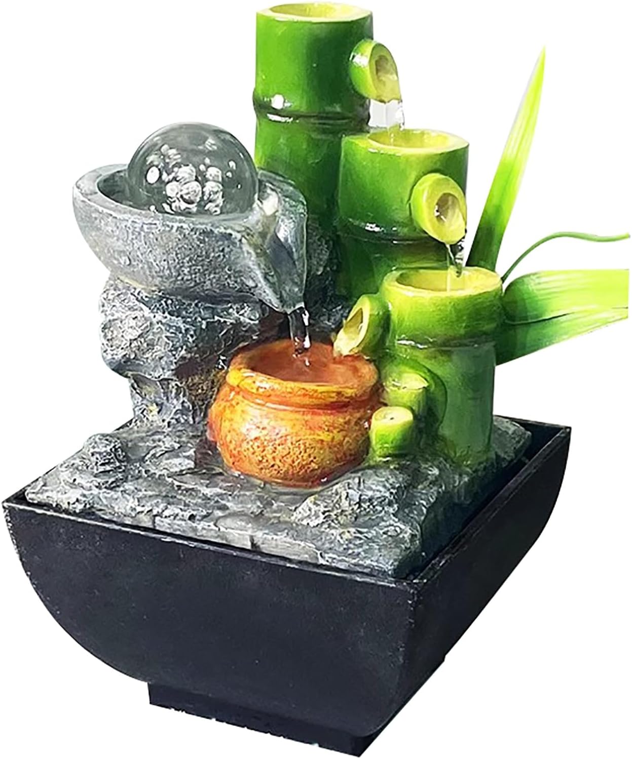 Zen Indoor Tabletop Fountain with Crystal Ball