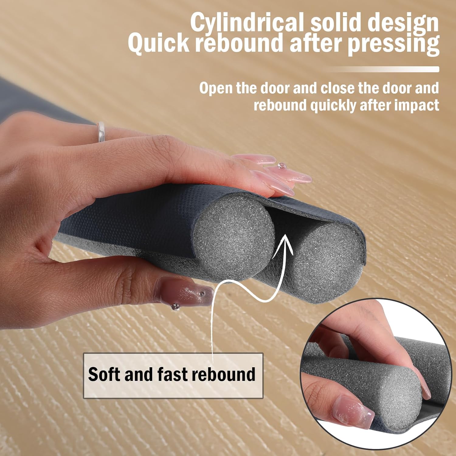 Lineba Door Draft Stopper 36 Inch Adjustable Grey Seal