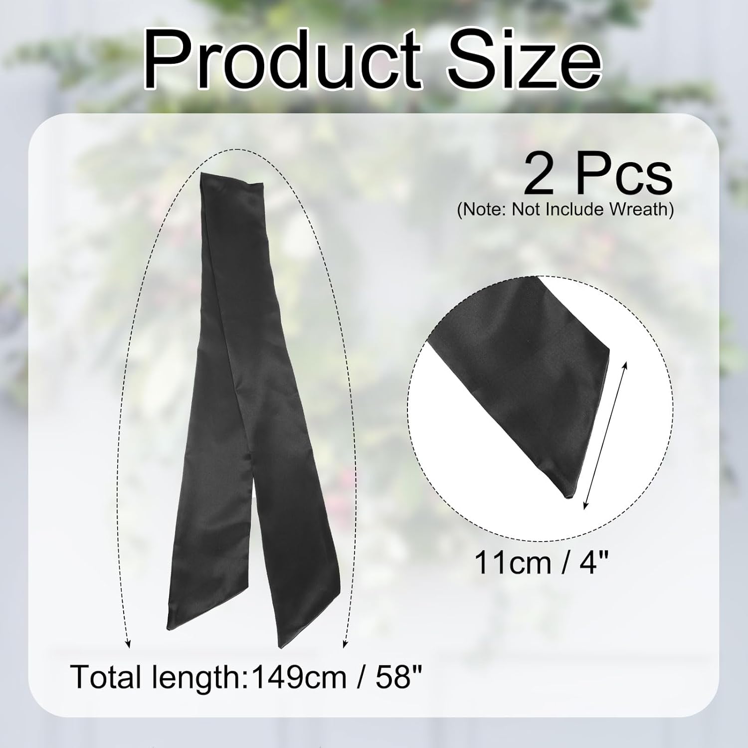 Uxcell 2 Pcs Black Wreath Sash for Front Door