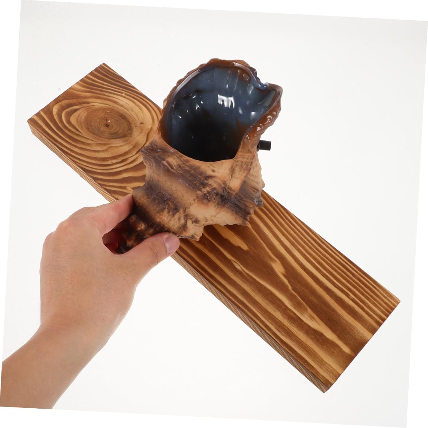 PRETYZOOM Tabletop Water Fountain with Sea Conch Pump for Home Garden Fish Tank Decor