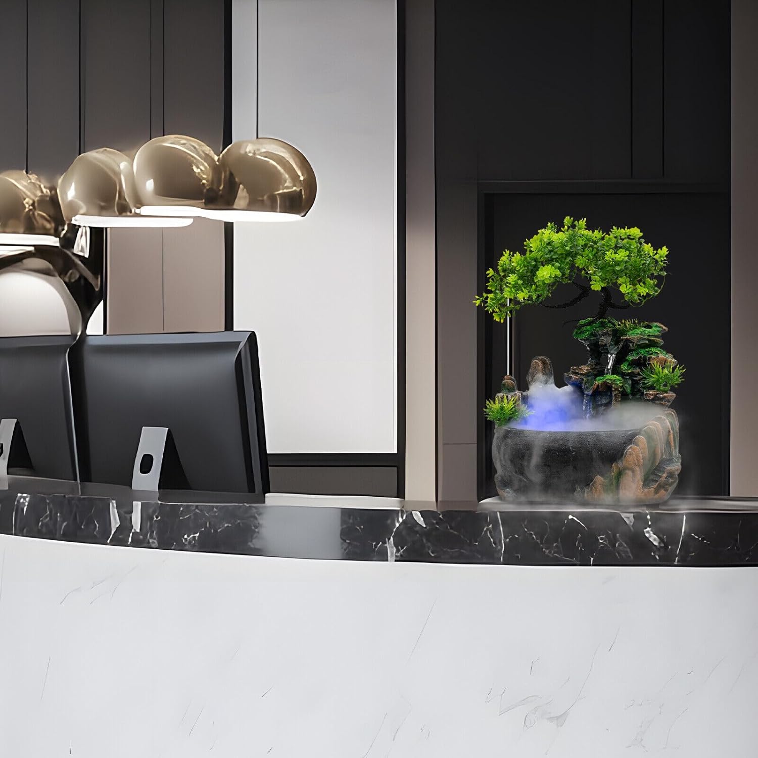 Ringmaster Tabletop Fountain Humidifier with LED Light