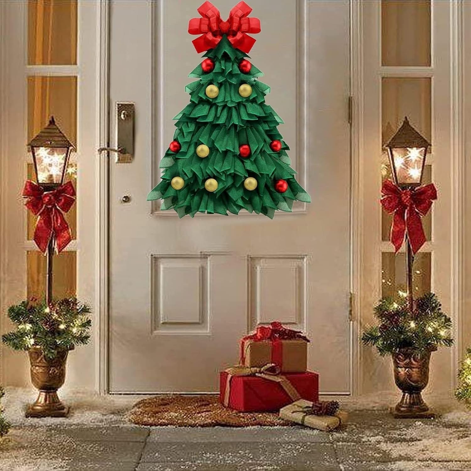 Handmade Christmas Tree Wreath for Front Door 1
