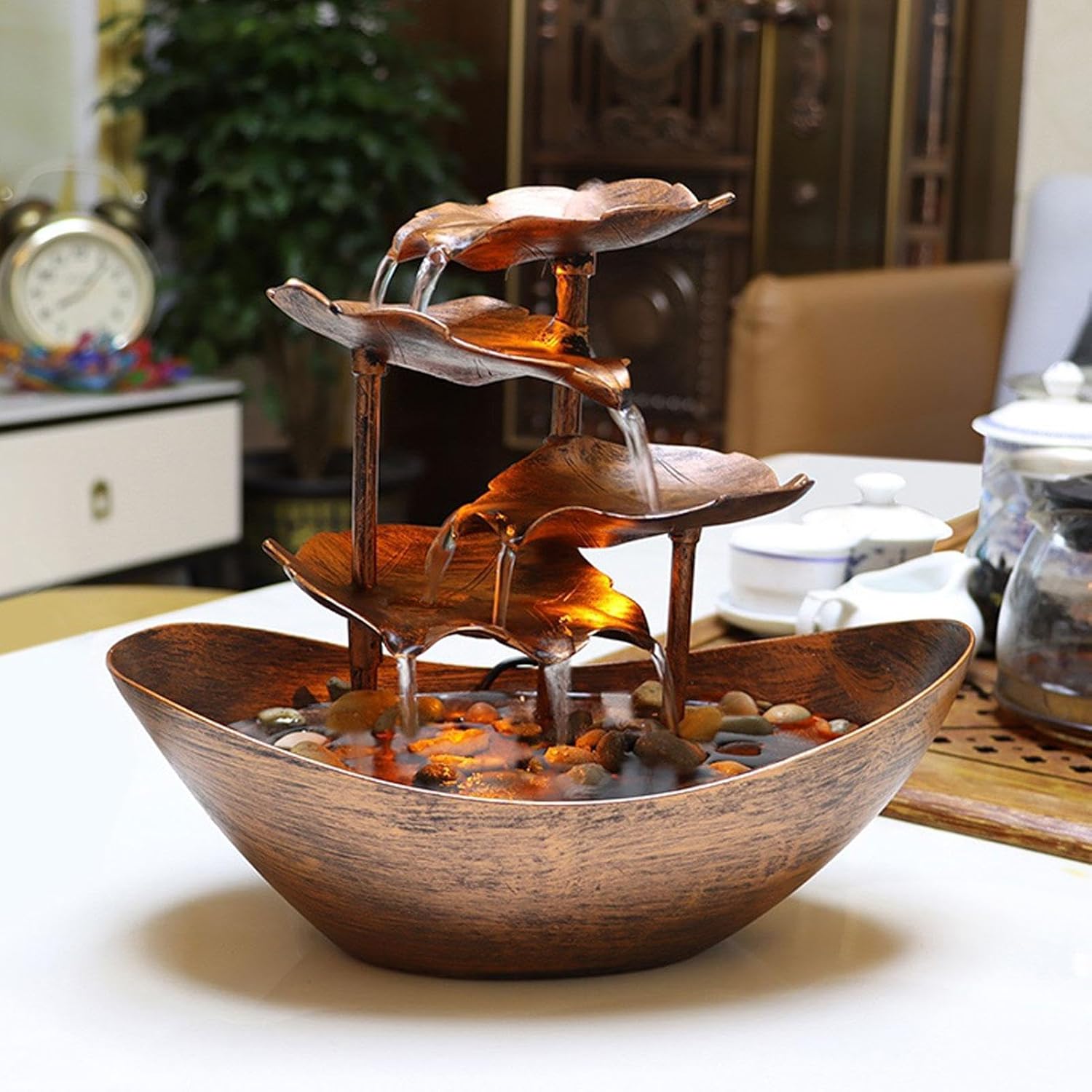 EsEico 4-Tier Desk Fountain with LED Light